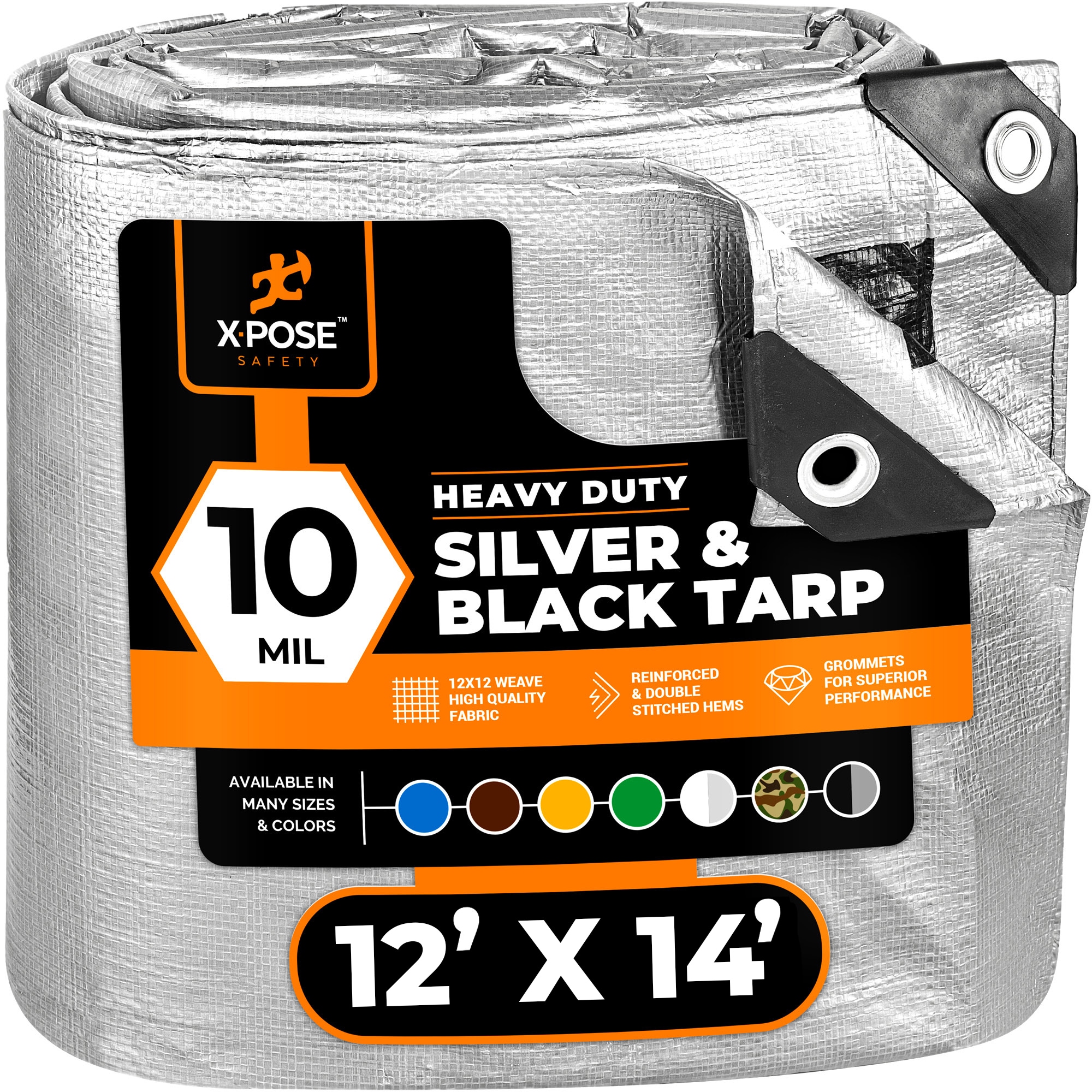 XPOSE SAFETY STH-1214-X 12-ft x 14-ft Silver Commercial Polyethylene 10-mil Tarp