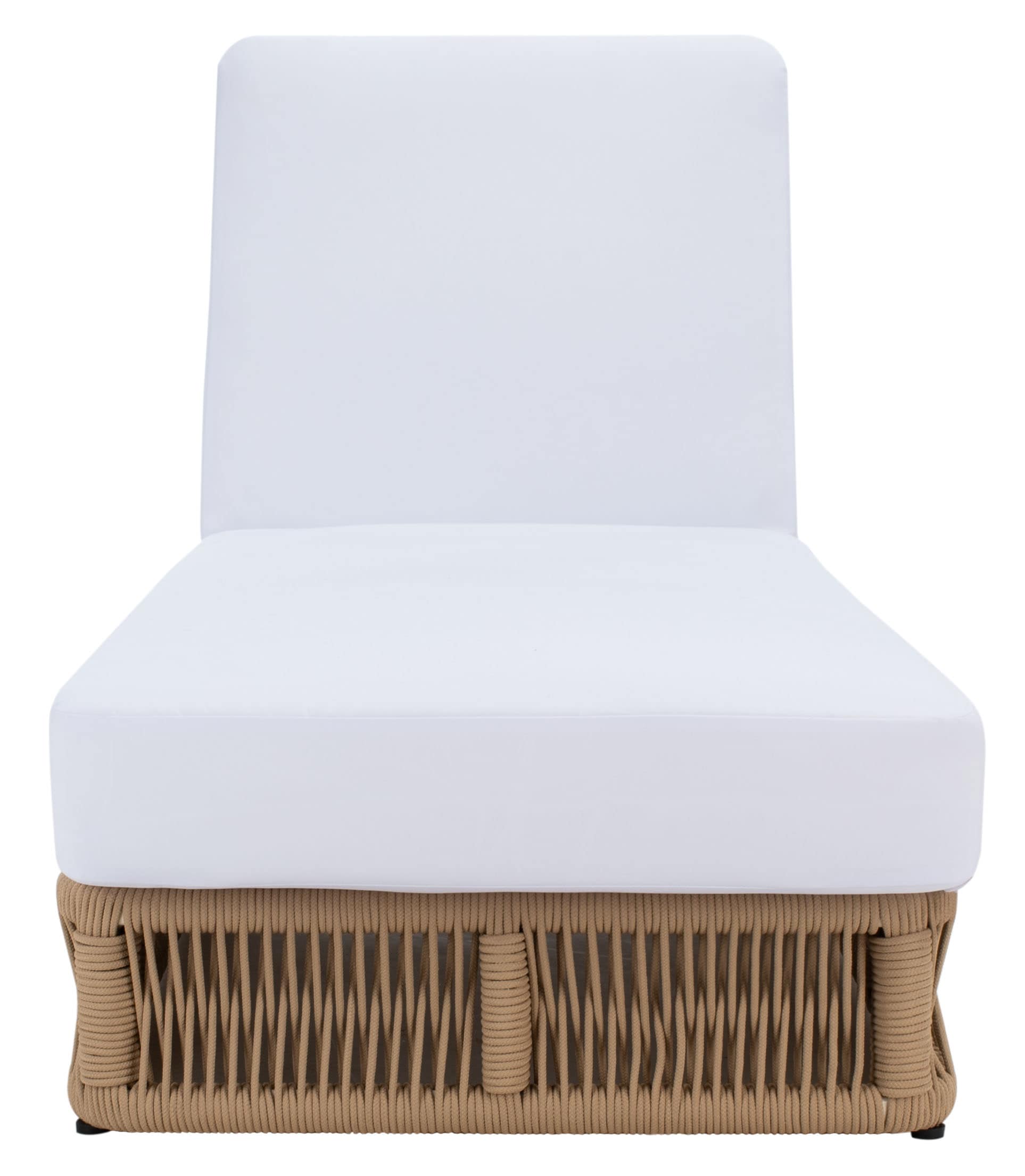 Safavieh PAT7527A Gillian Woven Outdoor Daybed with White Cushions and Steel Frame