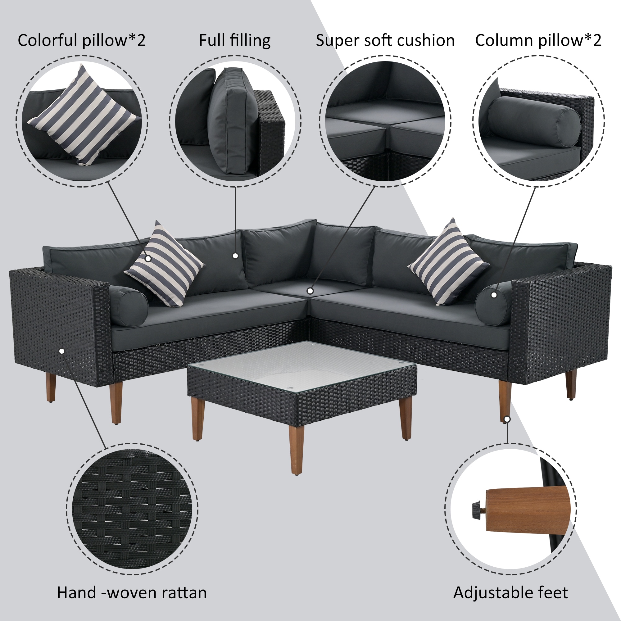Dimakai DK-GO-21AAE Patio-Conversation-Sets - View #4