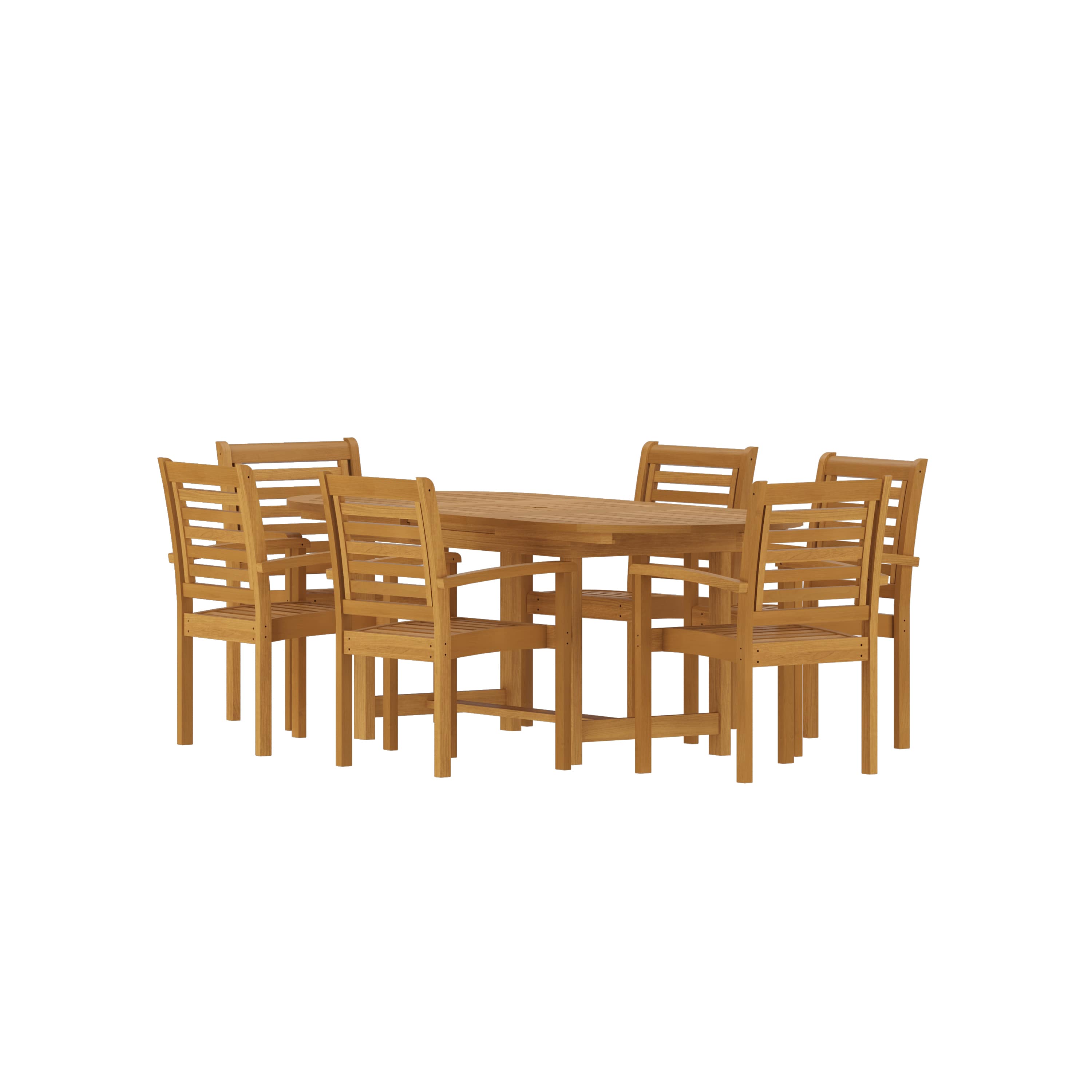 Amazonia 360-6-421-T Urban Elements Timor Patio Dining Set for 6 – Perfect for Family and Friends - Modern and Stylish Dining Table with Chairs