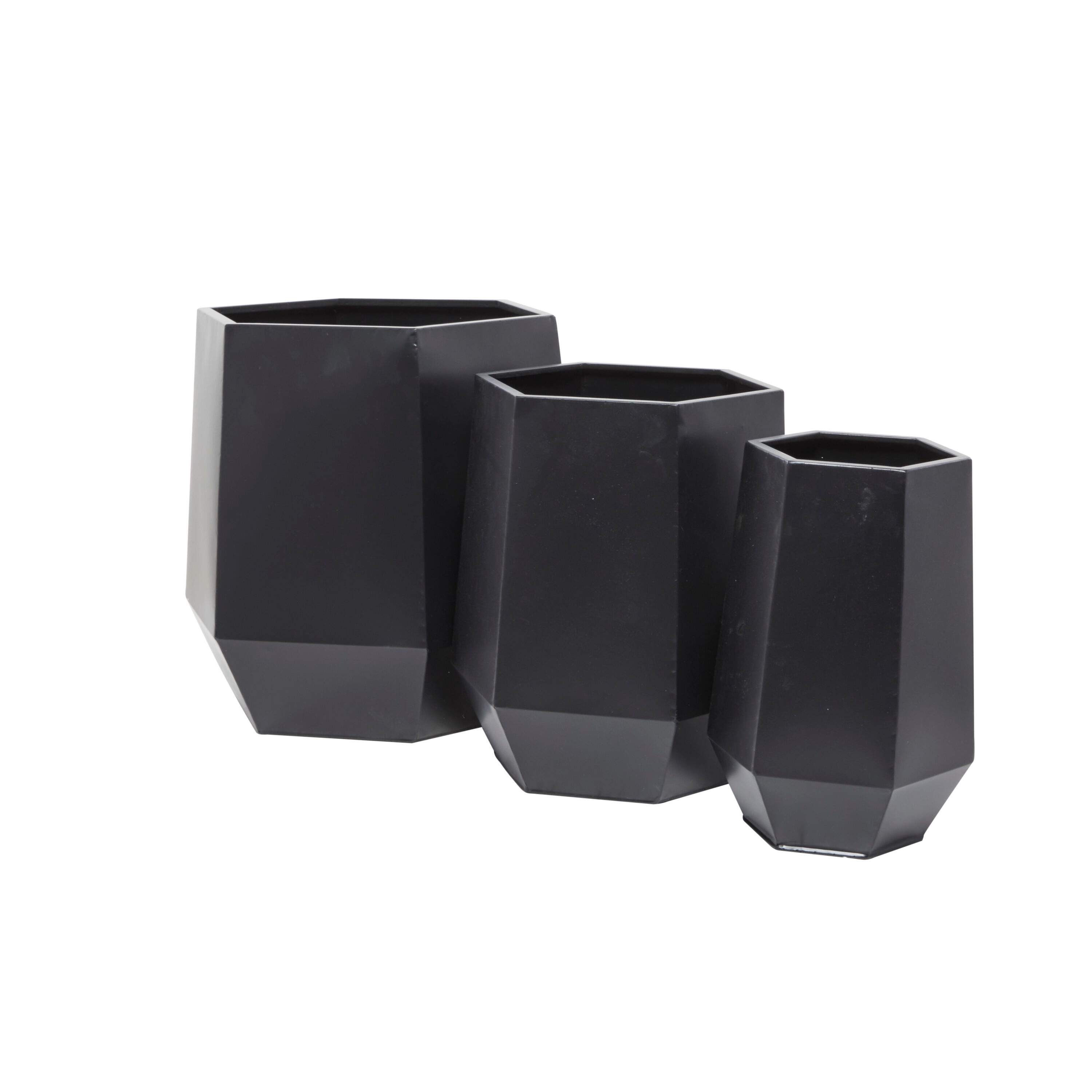 Extra Large Black Iron Round Modern Planter