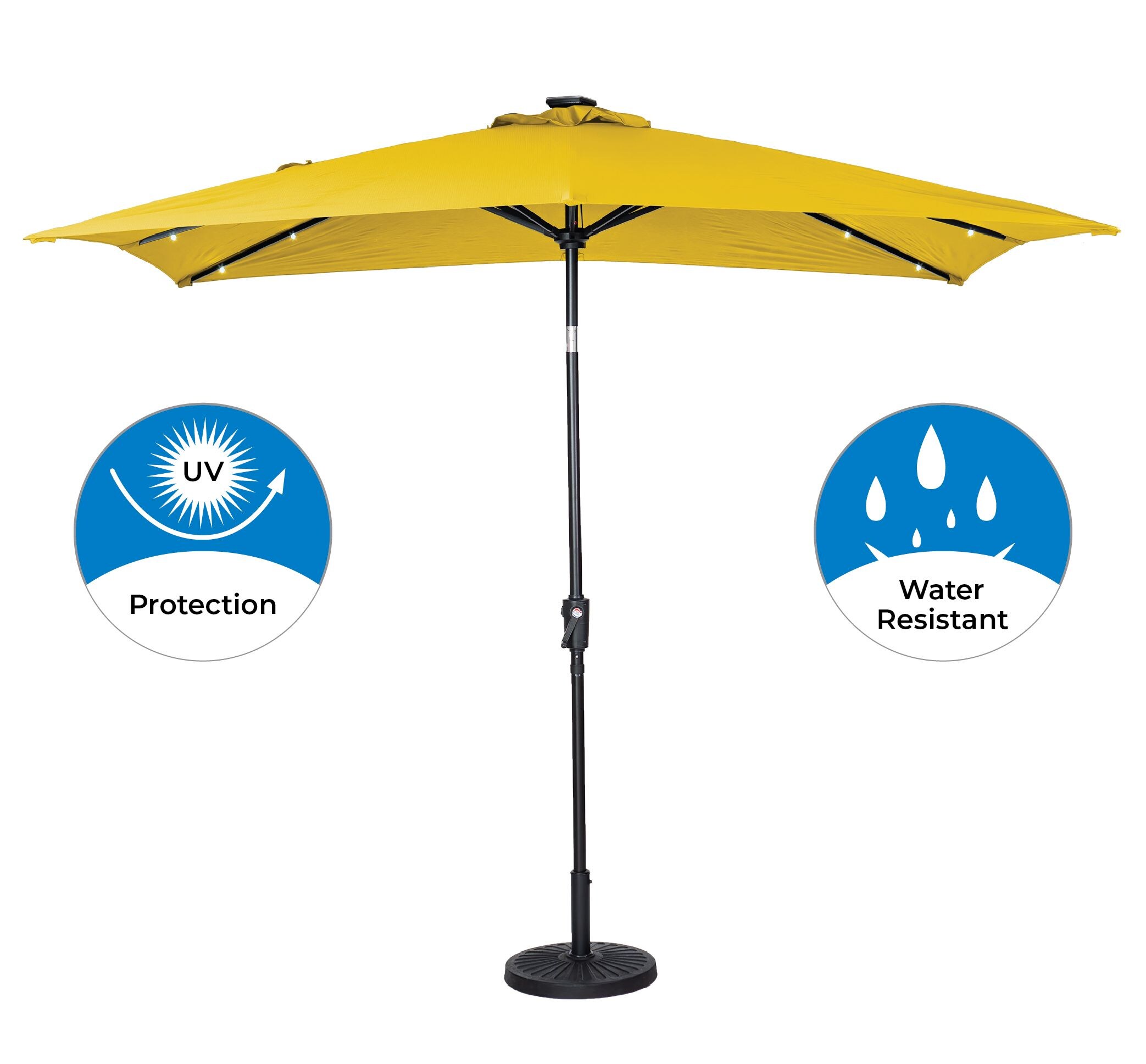 Sun-Ray 8L1025YOLE 9-ft Solar Powered Market Patio Umbrella