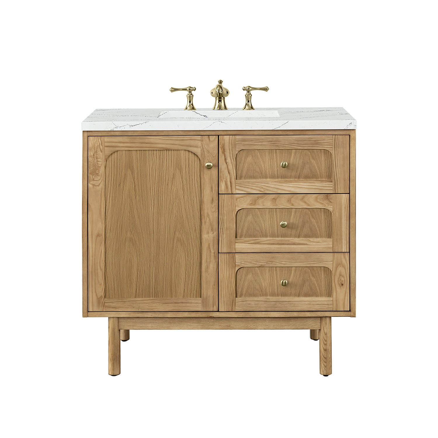 Laurent 36" Light Oak Single Vanity with Quartz Top