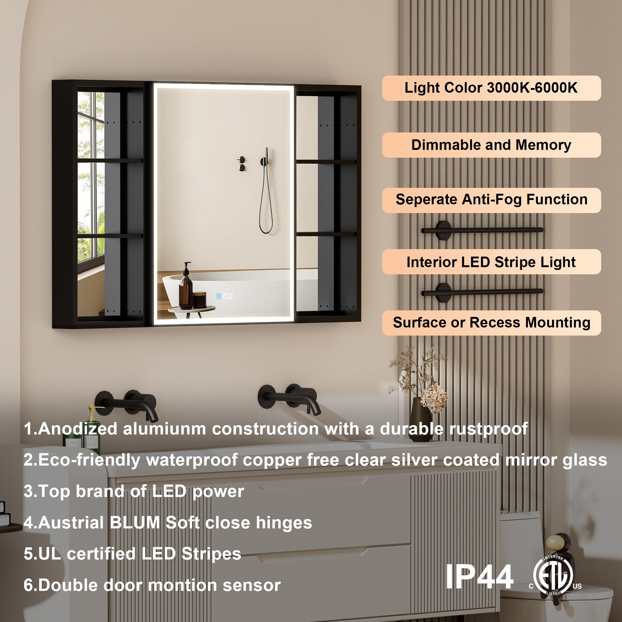 Forclover HE-MG3772 Bathroom-Medicine-Cabinets - View #6