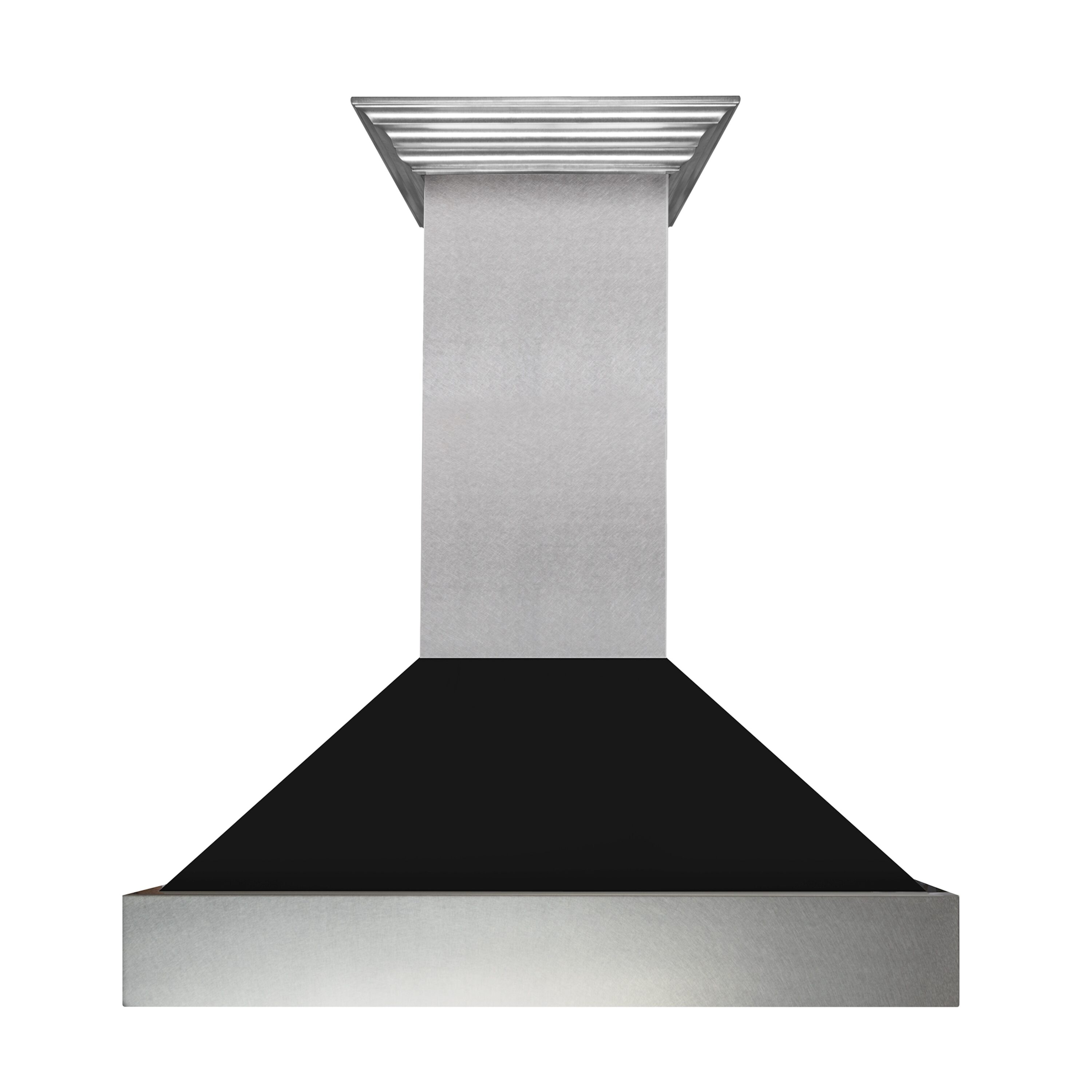 ZLINE KITCHEN & BATH 8654BLM-48 48 inch Ducted 700-CFM Recirculating Satin Stainless Steel, Black Matte Shell Wall-Mounted Range Hood