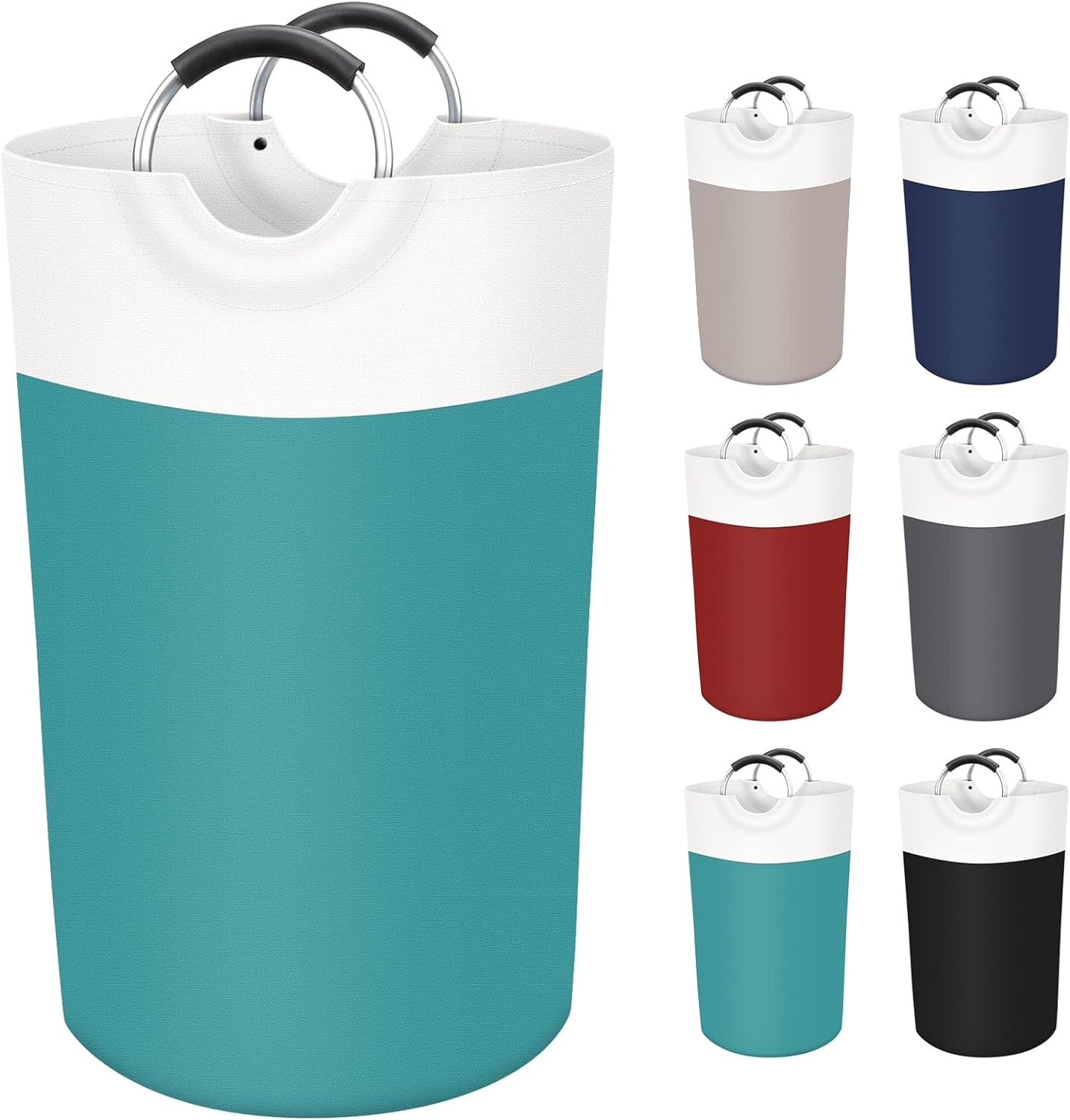 BlissTotes  90L Large Laundry Basket with Foam Protected Aluminum Handles Freestanding Waterproof Laundry Hamper Collapsible Dirty Clothes Bin for College Dorm Family Bedroom and Bathroom 31-in Height