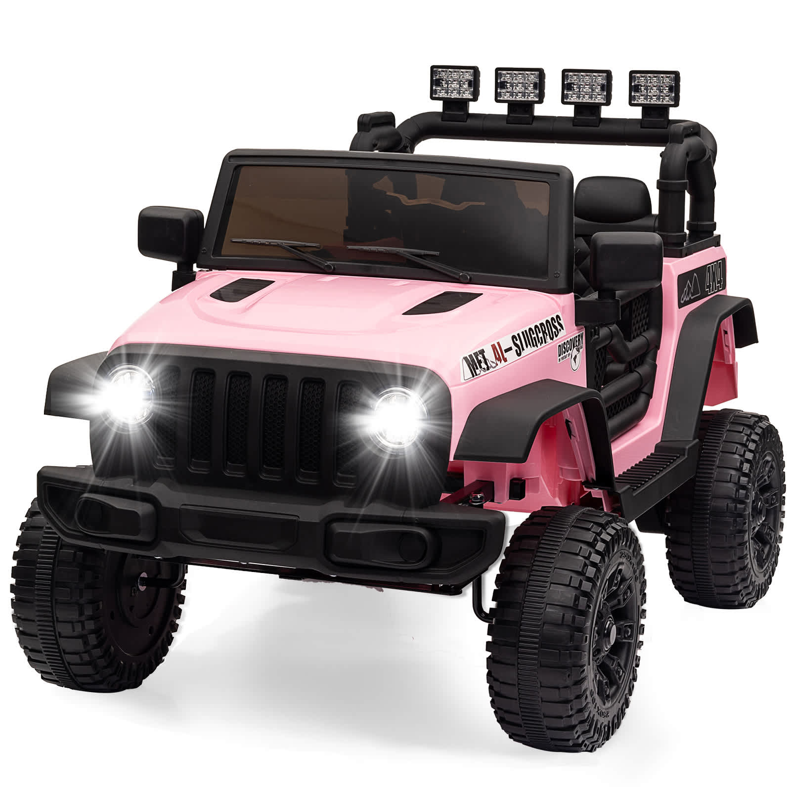 Qeetex TOYPTO0ZEM5SLL 12V Kids Ride On Car With Parent Remote Control Dual 30W Motors Led Lights Horn Music Player And Safety Features Pink