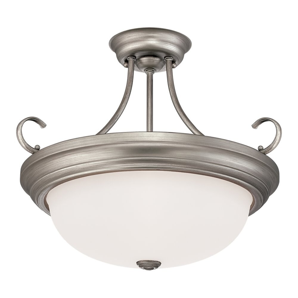 Millennium Lighting 1-Light 17-in Rubbed Silver Flush Mount Light at ...