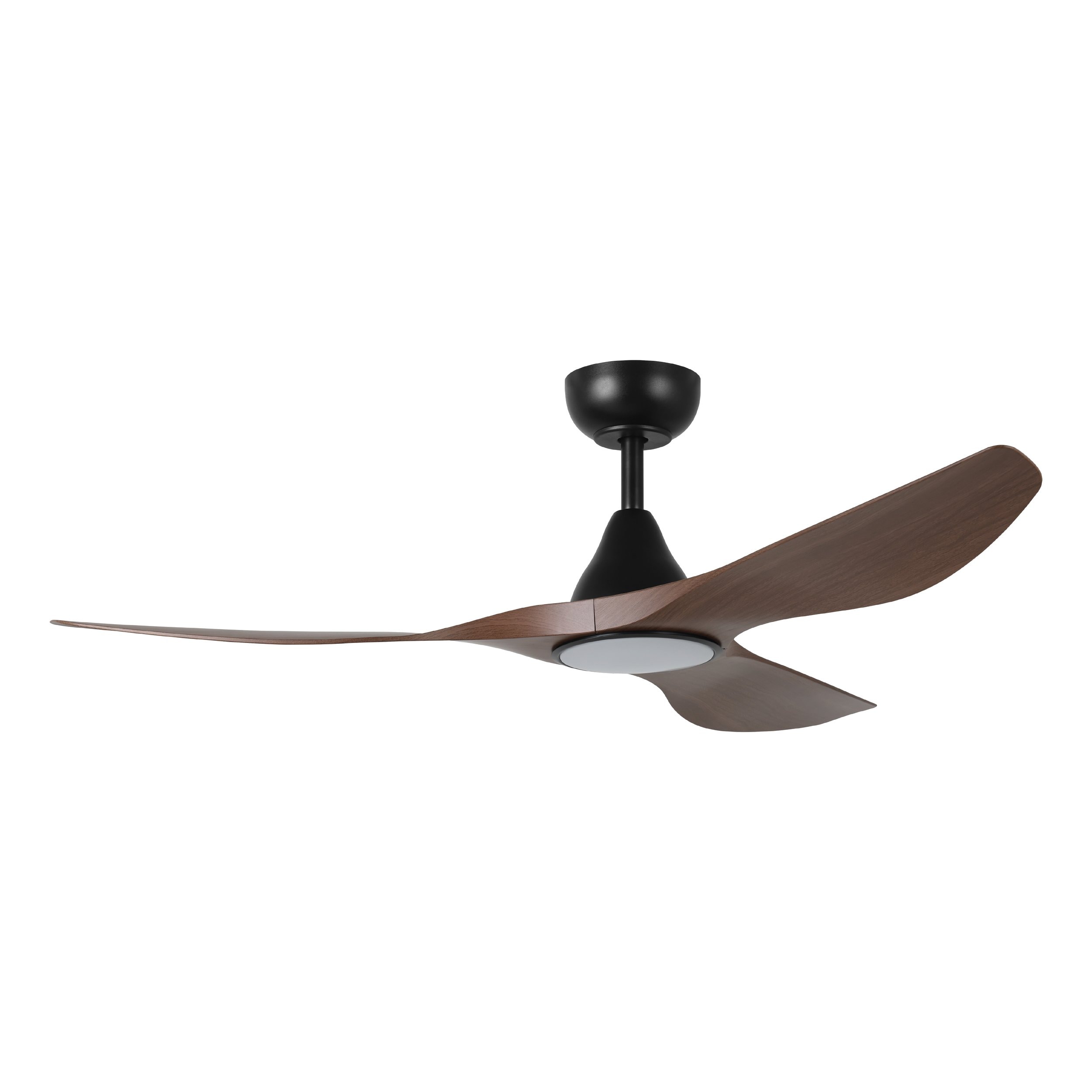 EGLO 235112-5225A Surfline 52-in Integrated LED Black with Walnut Blades Ceiling Fan With Light - Remote Included ( 3 -Blade )