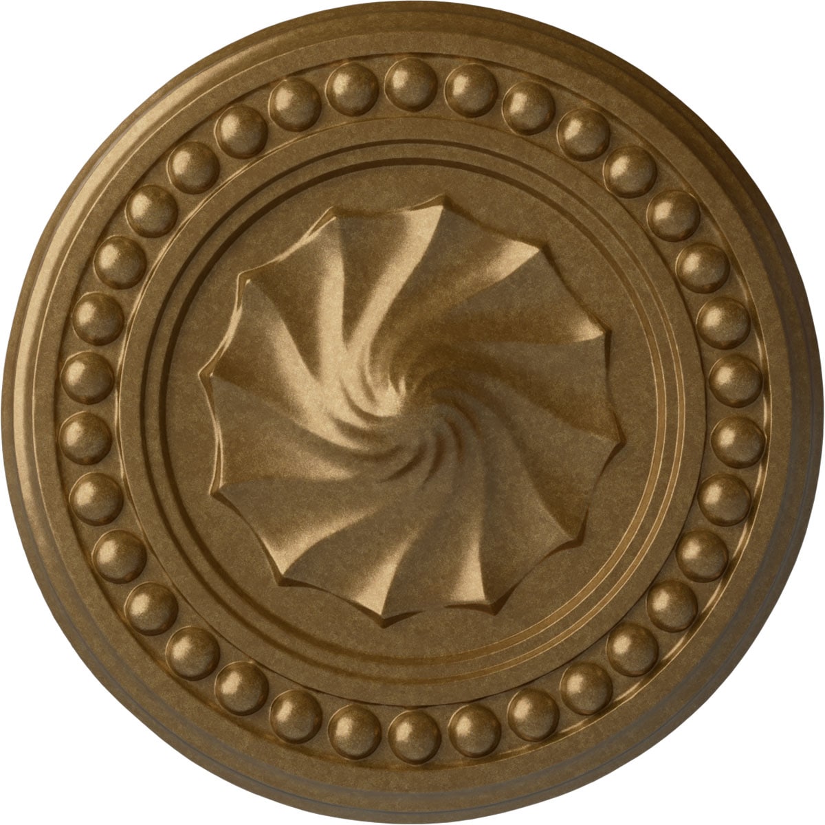 Ekena Millwork CM15FOPAS Foster Shell 15.75-in W x 15.75-in L Painted Pale Gold Polyurethane Whole Ceiling Medallion