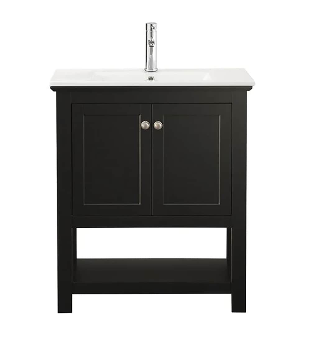 Fresca Manchester 30-in Black Single Sink Bathroom Vanity with White ...