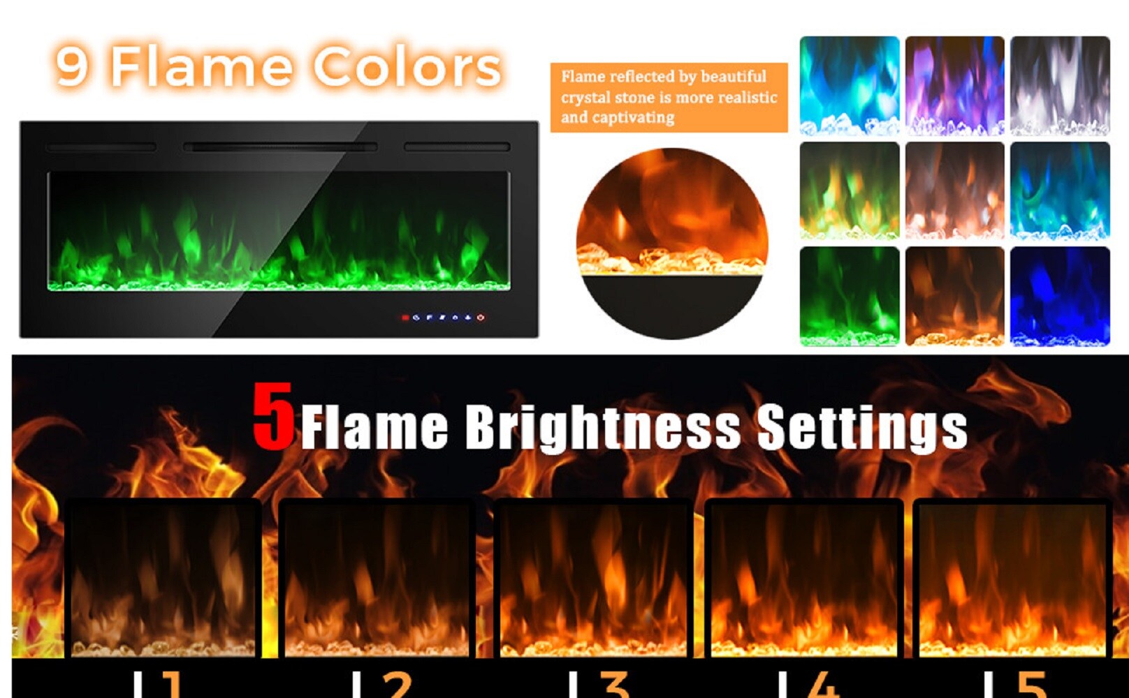 Forclover ALHY-FP27 Electric-Fireplaces - View #3