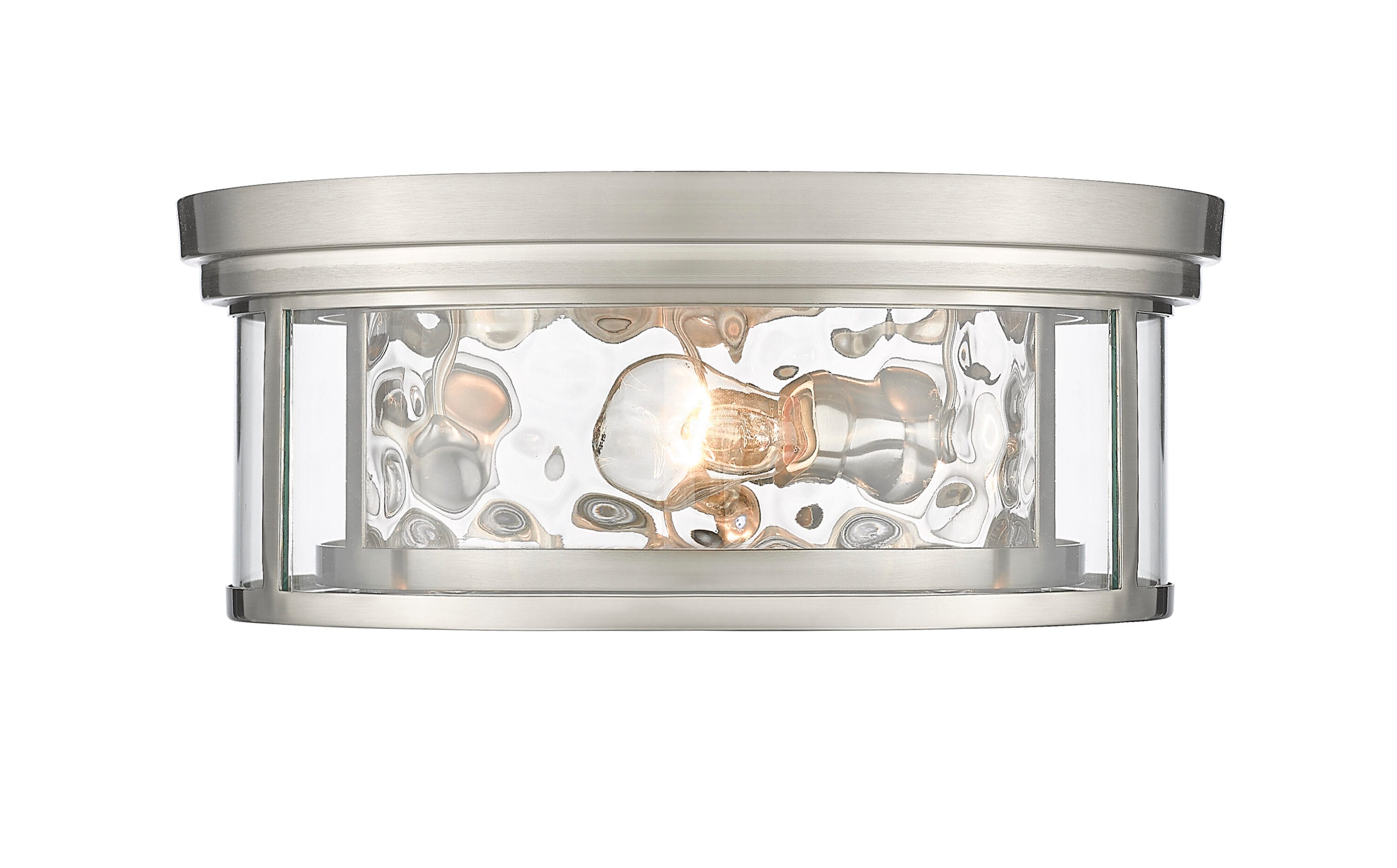 Brushed Nickel 16" Glass 3-Light Flush Mount