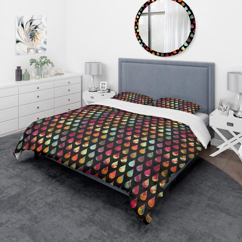 Designart BED19243-K 3 -Piece Red King Duvet cover Set
