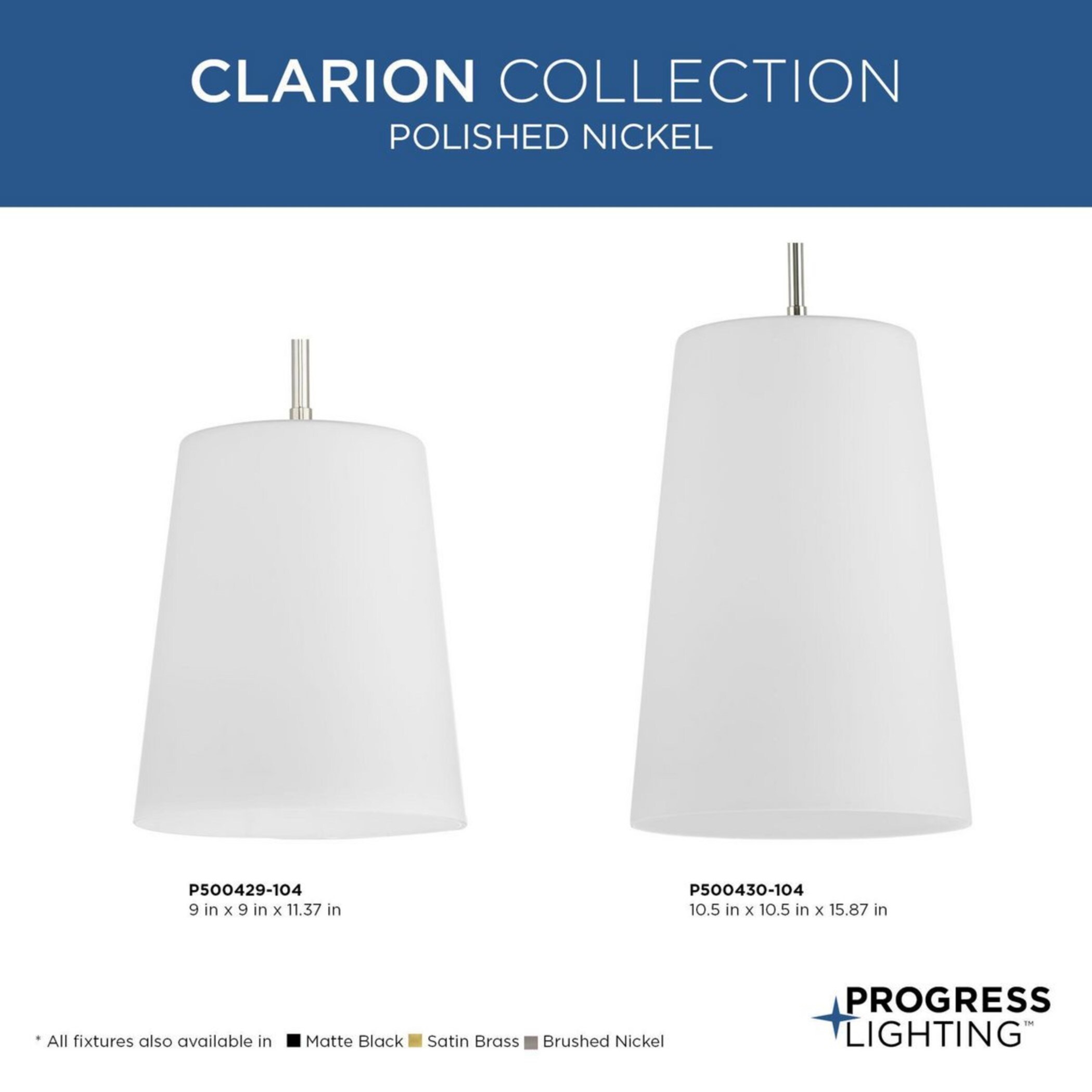 Clarion Satin Brass and Glass Pendant Light