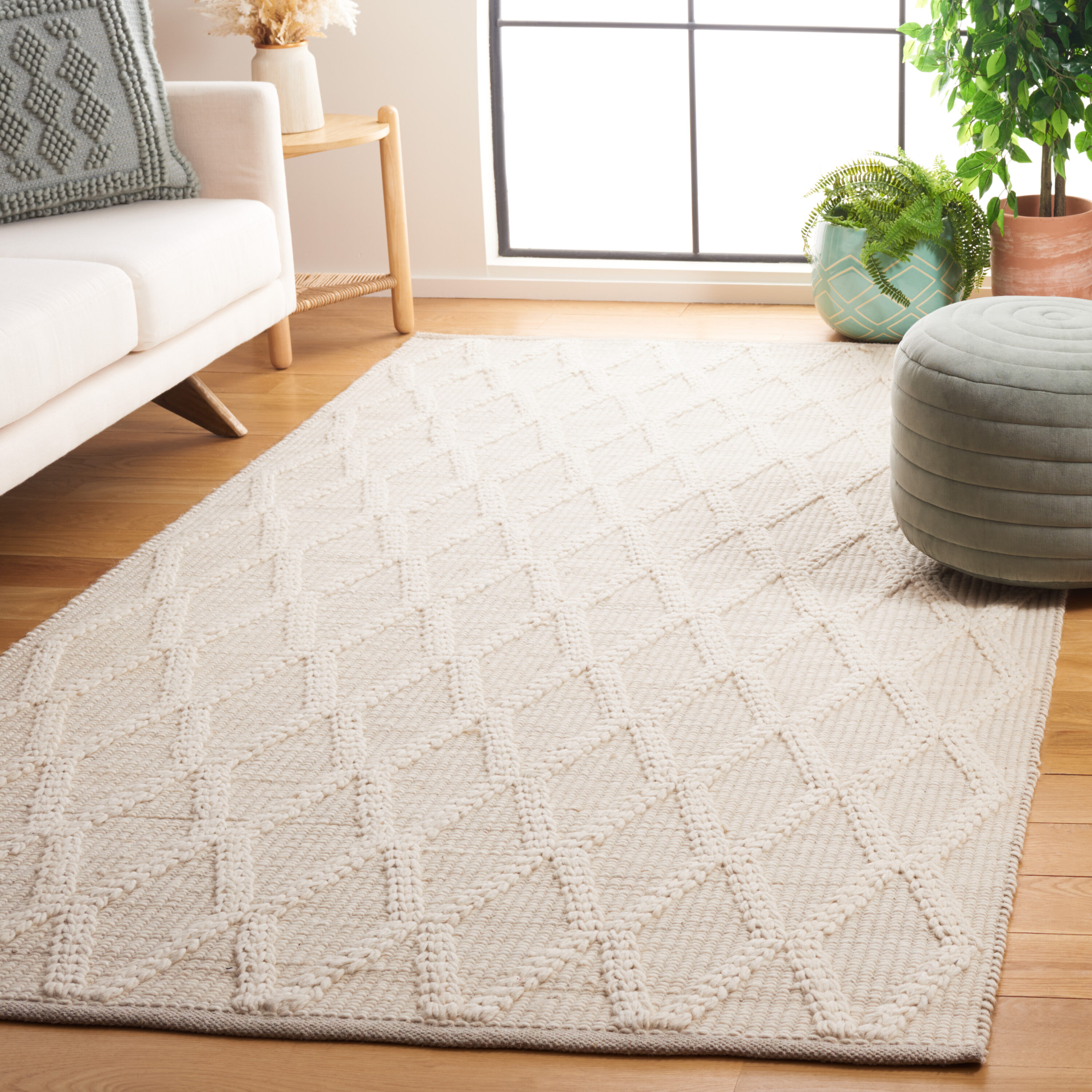  Natura 206 Ivory Contemporary 4ft x 6ft Small Rectangle Rug