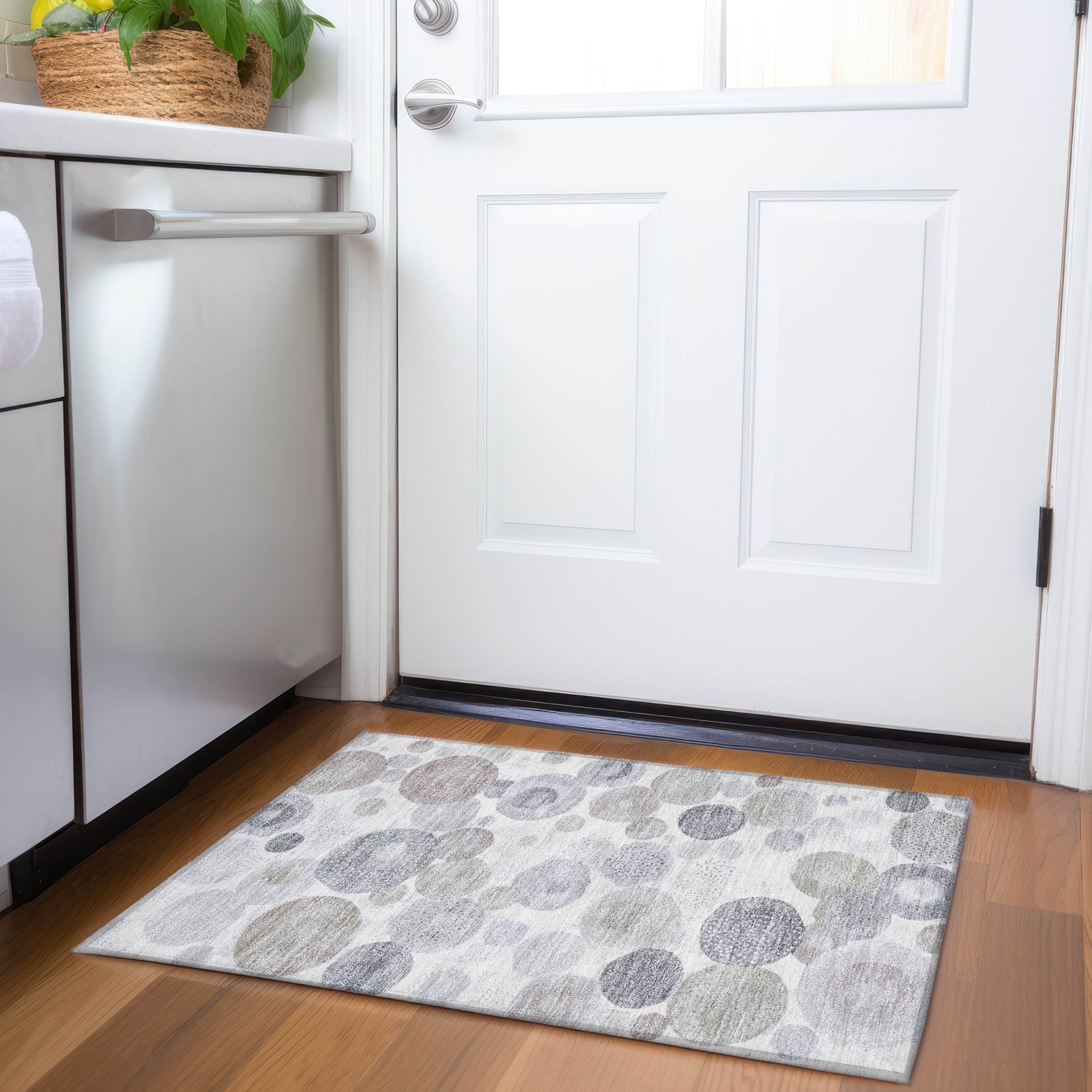 Addison Rugs ACN1896IV20X30 Chantille ACN1896IV 1 x 2 (ft) Loomed Polyester Ivory Rectangular Indoor/Outdoor Machine washable Area rug