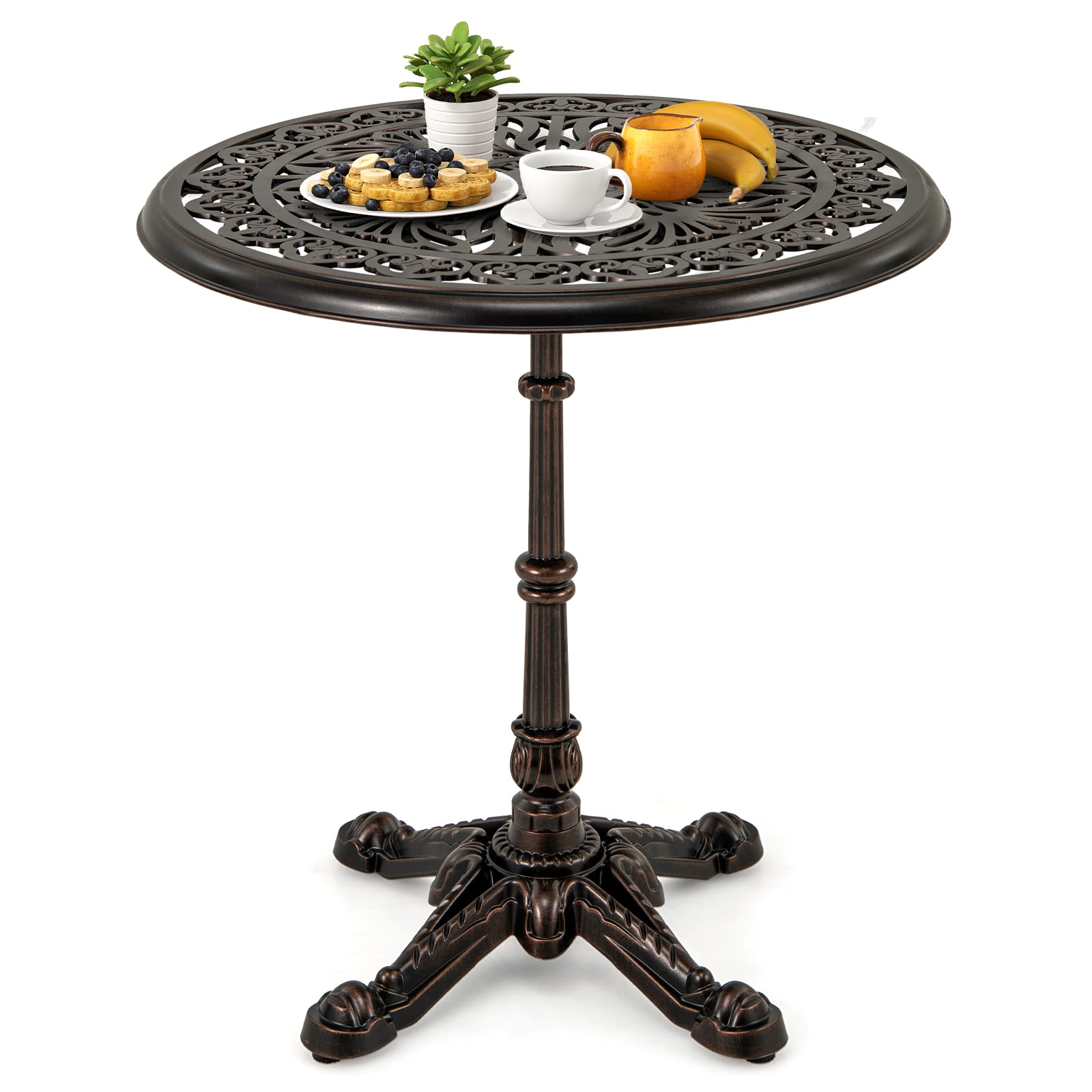 Volenca 27-in Round Cast Aluminum Patio Bistro Table 165-lb Capacity