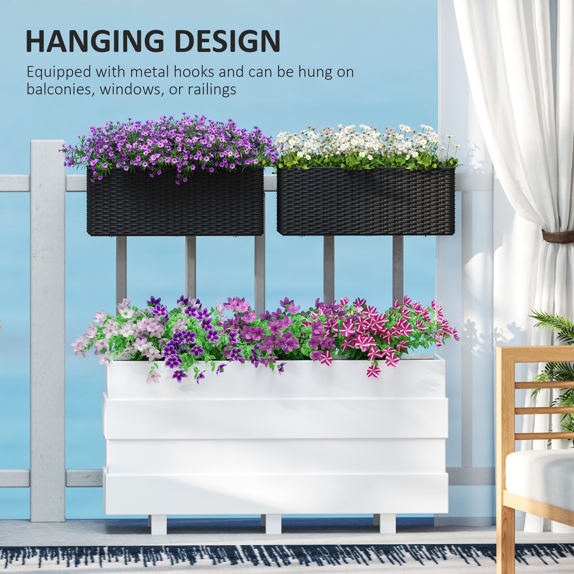 Outsunny 84H-330V00BK Planter-Window-Box - View #6