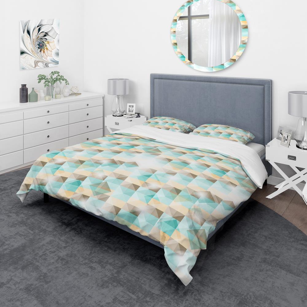 Designart BED19208-K 3 -Piece Blue King Duvet cover Set