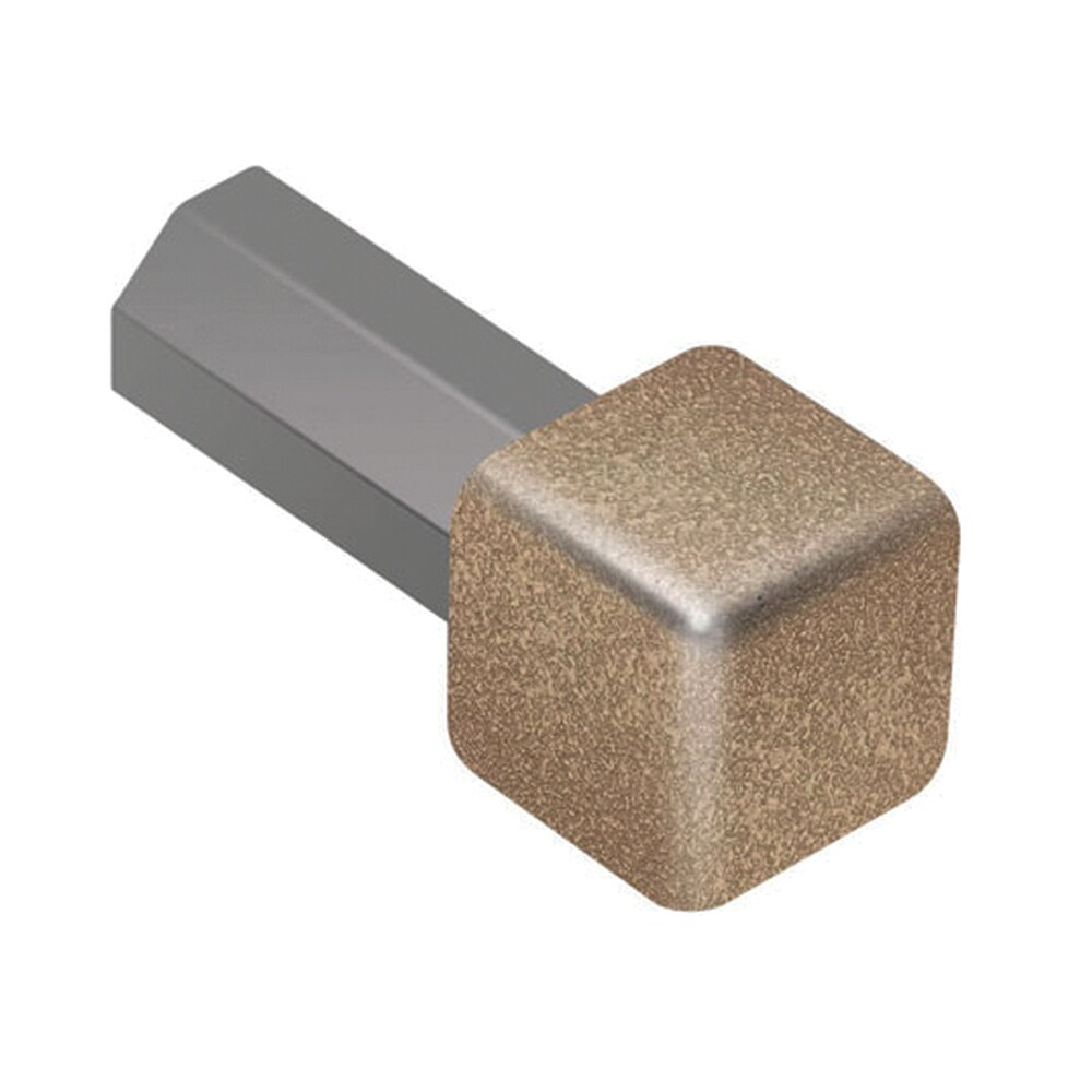 Schluter Systems EV/Q45TSB Quadec 0.188-in W x 1.0-in L Beige textured color-coated aluminum Aluminum Inside/Outside corner Tile Edge Trim