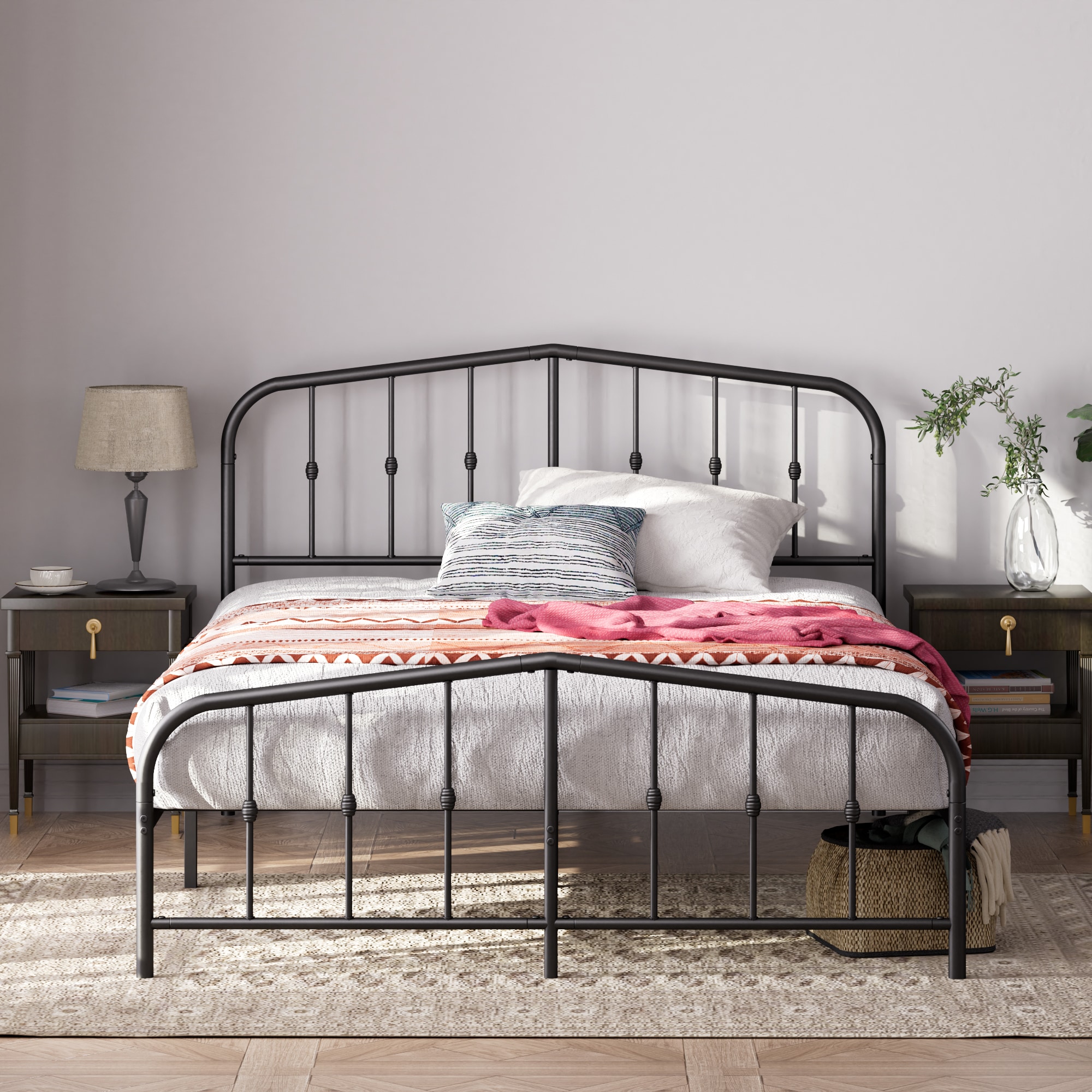 Zinus CLO-VVAS-42Q Black Queen Metal Platform Bed