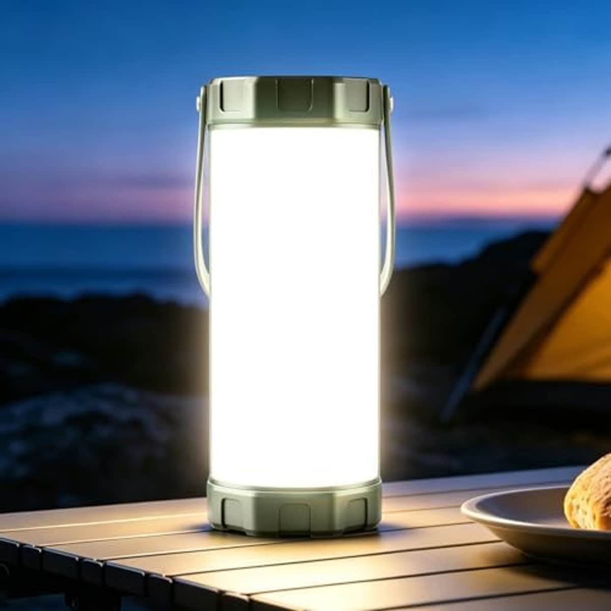 Slagawa  2 Pack 106 LED Rechargeable Camping Lantern 5000mAh IP68 Waterproof 1200LM Brightness with 5 Modes and SOS for Hiking Emergency Power Outage