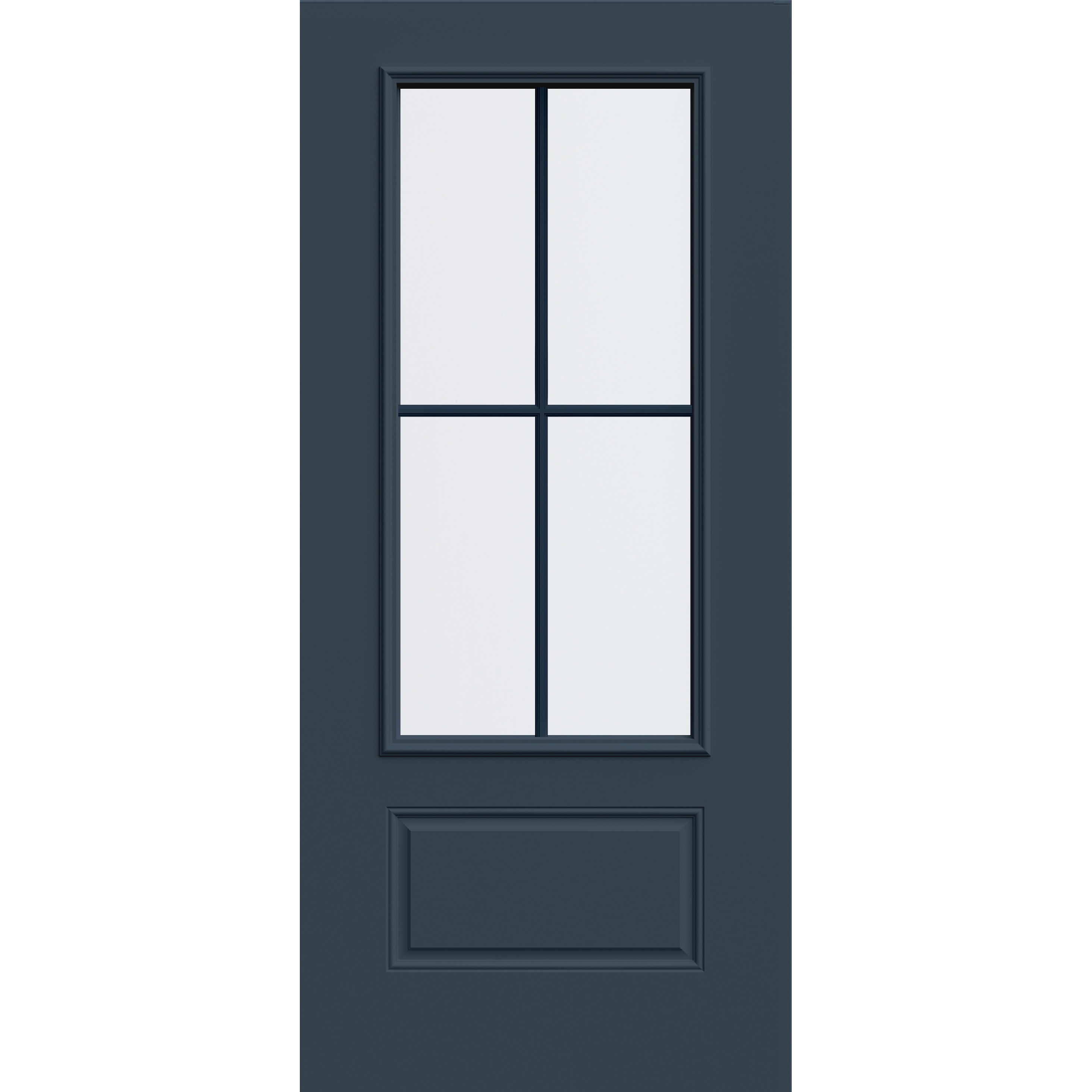 JELD-WEN LOWOLJW230500274 36-in x 80-in x Steel 3/4 lite Universal reversible Revival Blue Painted Slab Front Door Insulating core