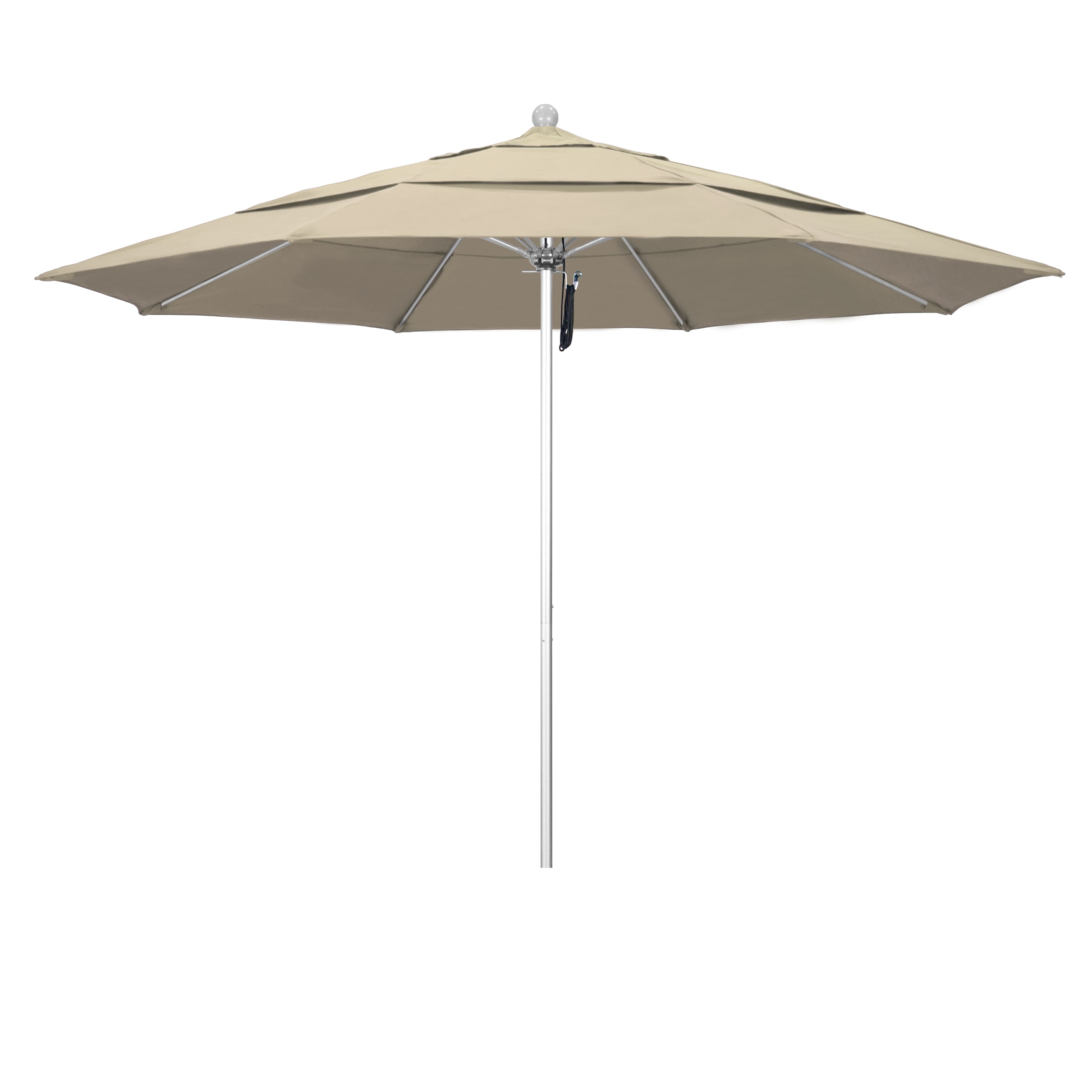 California Umbrella ALTO118002-5422-DWV 11-ft Aluminum Beige No-tilt Market Patio Umbrella