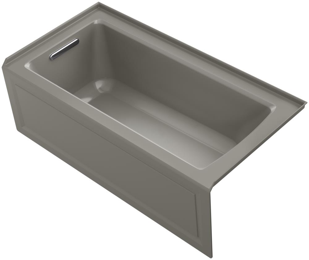 KOHLER 1947-VBLAW-K4 Archer 30-in x 60-in Cashmere Acrylic Alcove Whirlpool Tub (Left Drain)
