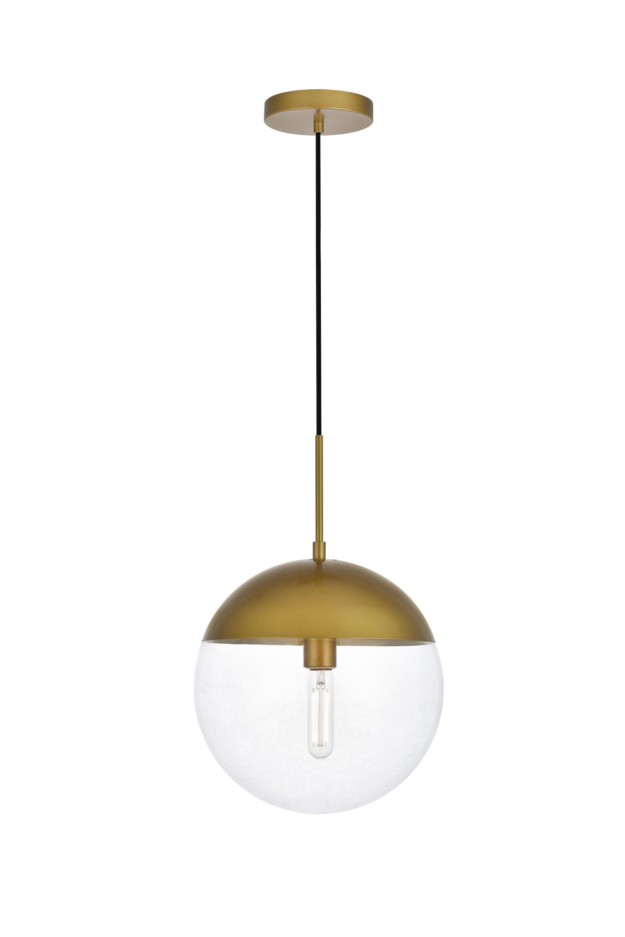 Elegant Brass Pendant Light with Clear Glass Shade