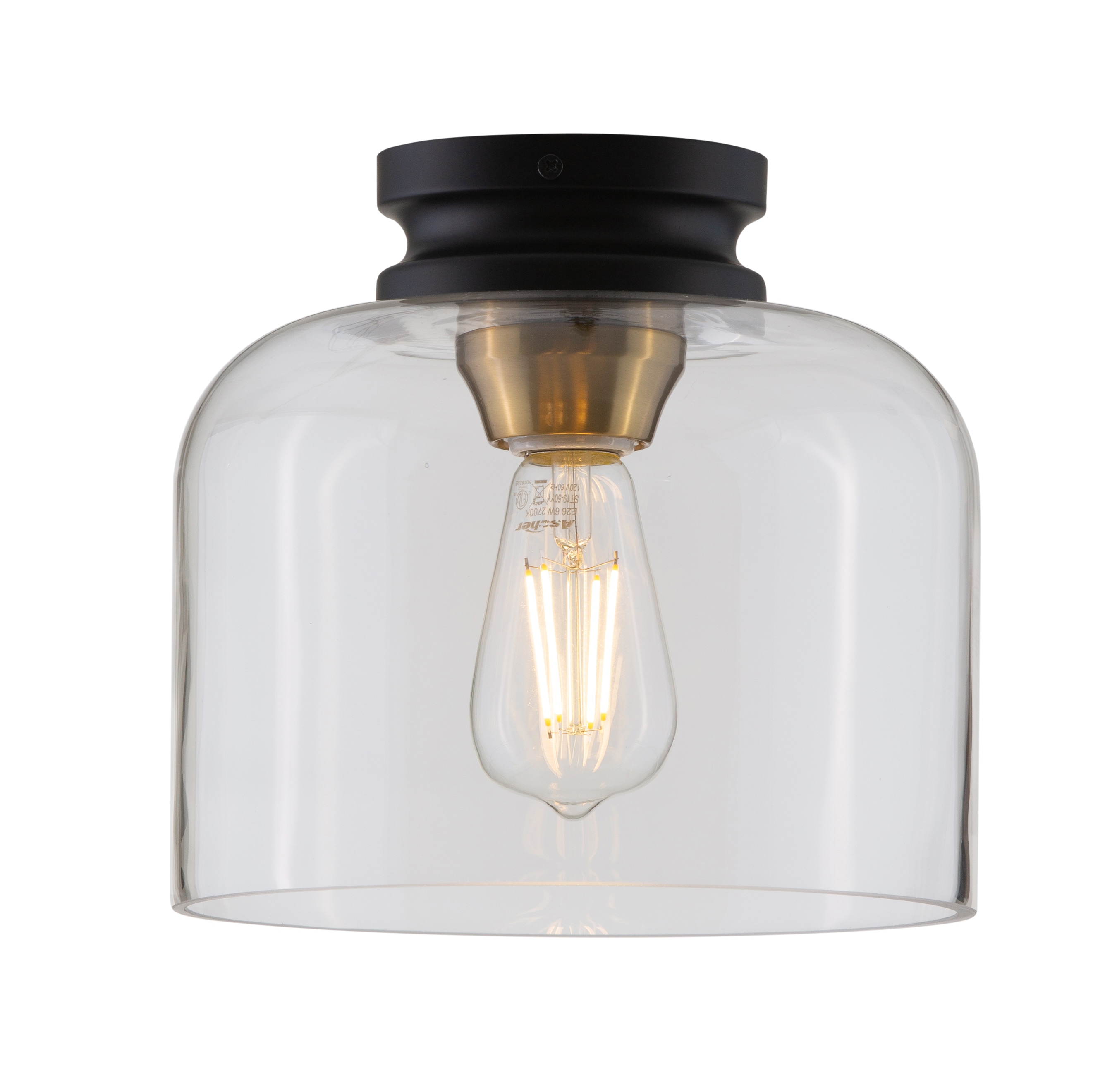 Bennett Lighting 12014372BLK Vania 1 -Light 9-in Matte Black Flush Mount Light