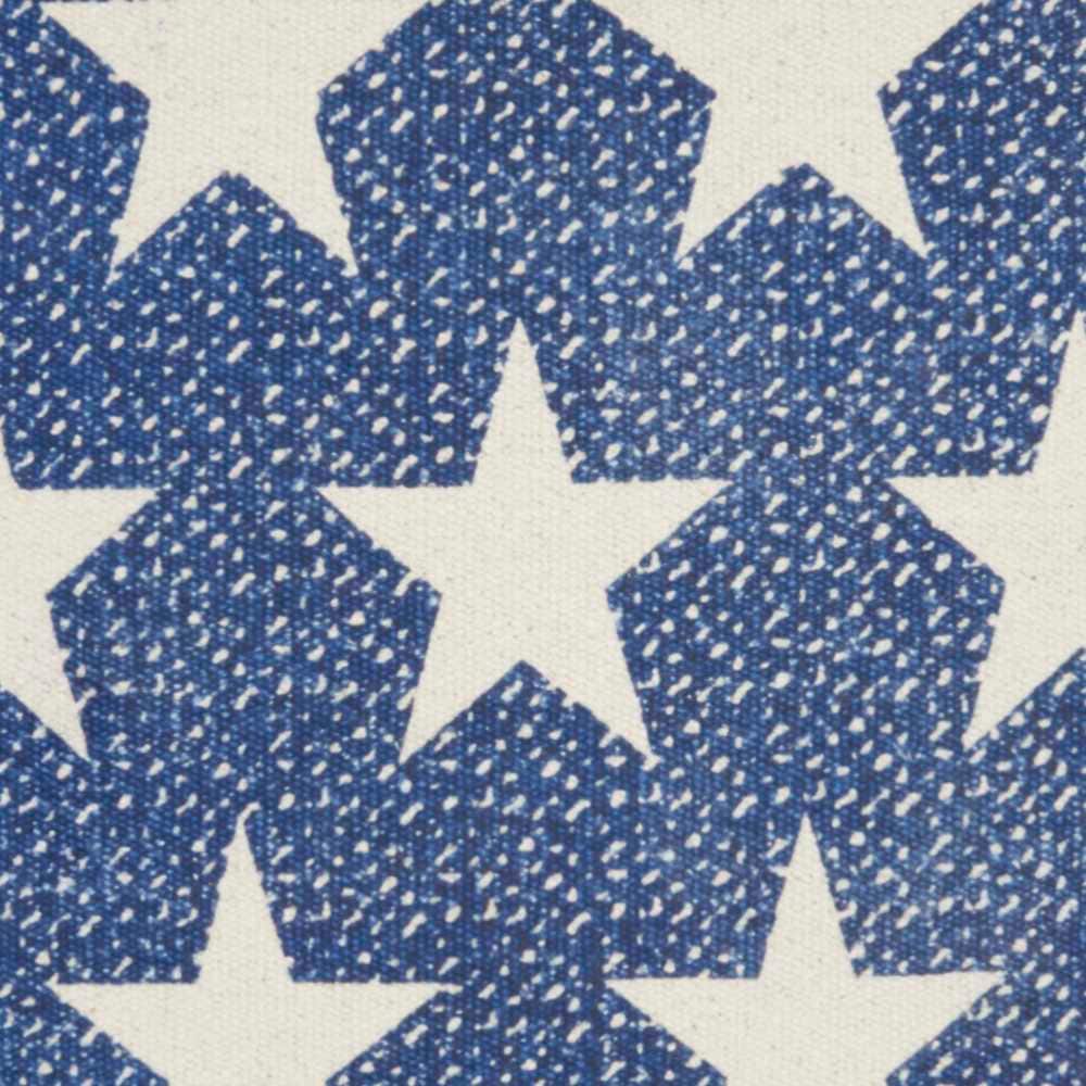 Navy and White Patriotic Stars Cotton Square Pillow 20" x 20"