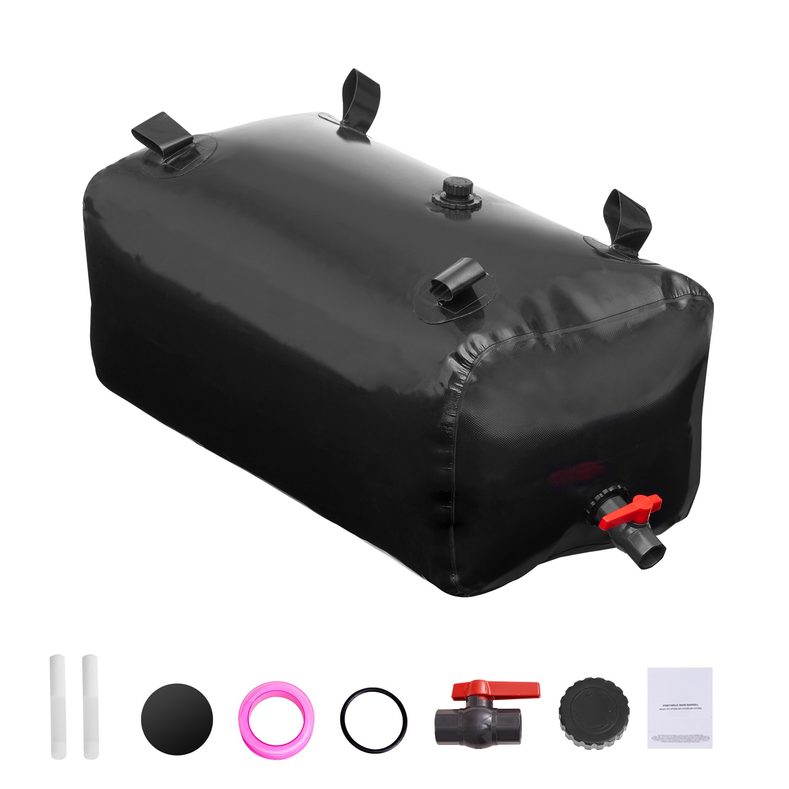 GIVIMO 29.9-gal Portable Water Storage Bladder 1.2-mm PVC Collapsible Tank Black Compact Water Bag for Camping RV and Emergency Use