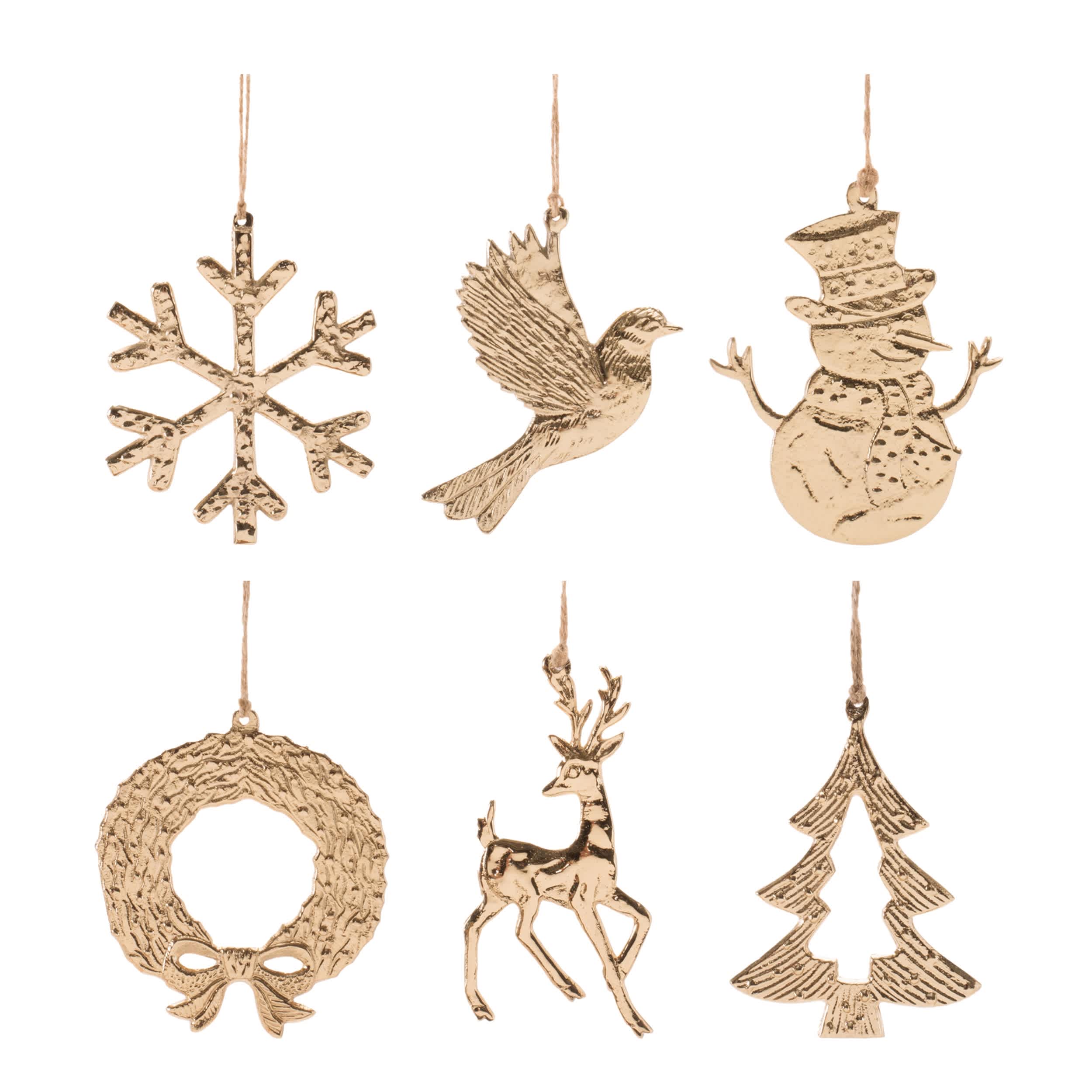 Melrose International Aluminum Ornament Assortment Set of 6