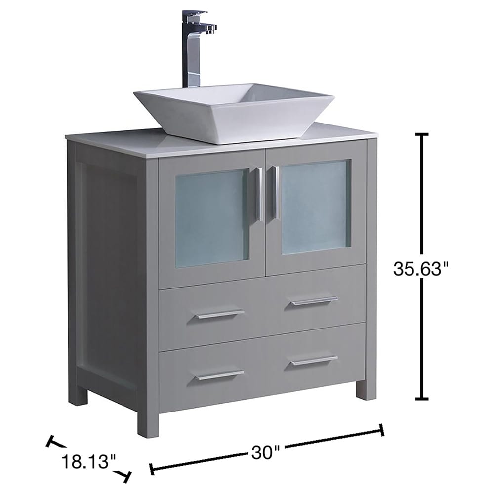 Fresca FCB6230GR-CWH-V Bath-Vanity-Combo - View #11