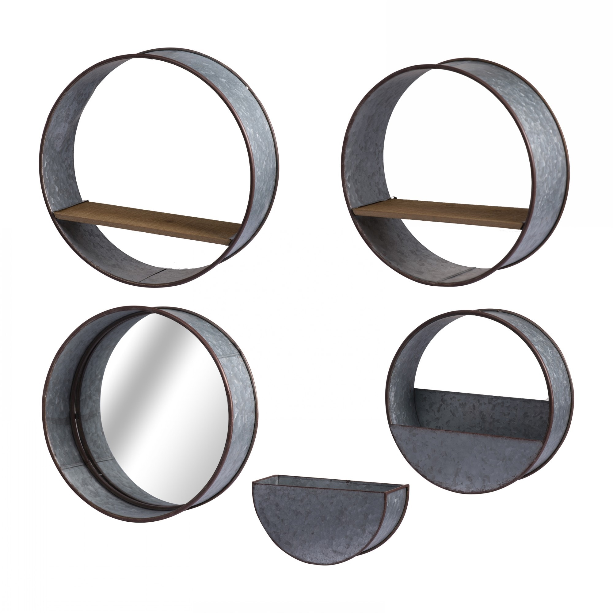 Yiekholo LL-1670AA 5 -Pack Rectangle 17.0-in W Small Gray Metal Indoor/Outdoor Planter with Self Watering