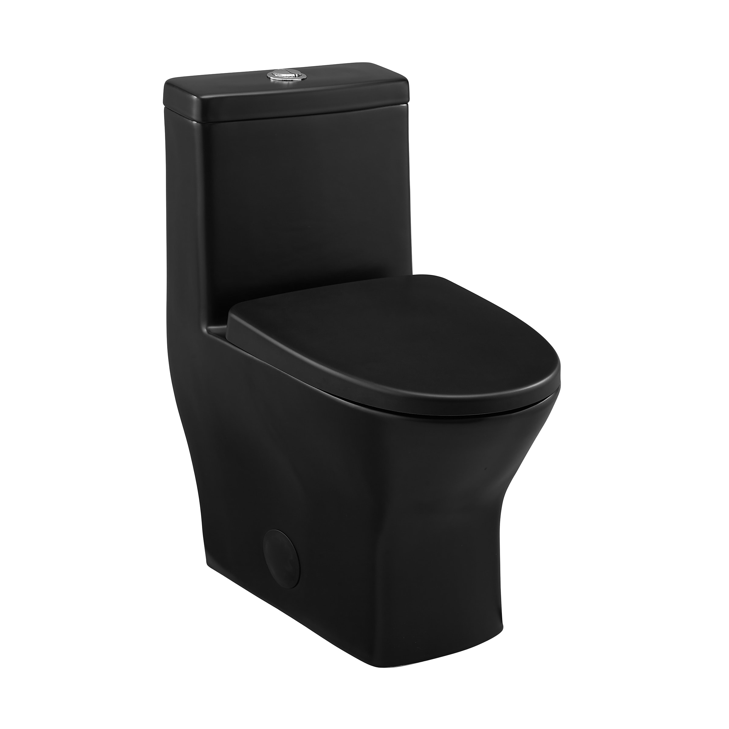 Swiss Madison SM-25-1TMLT03BK Malta Matte Black Dual Flush Round Standard height Smart Soft Close 1-piece Toilet 12-in Rough-In 1.6 GPF
