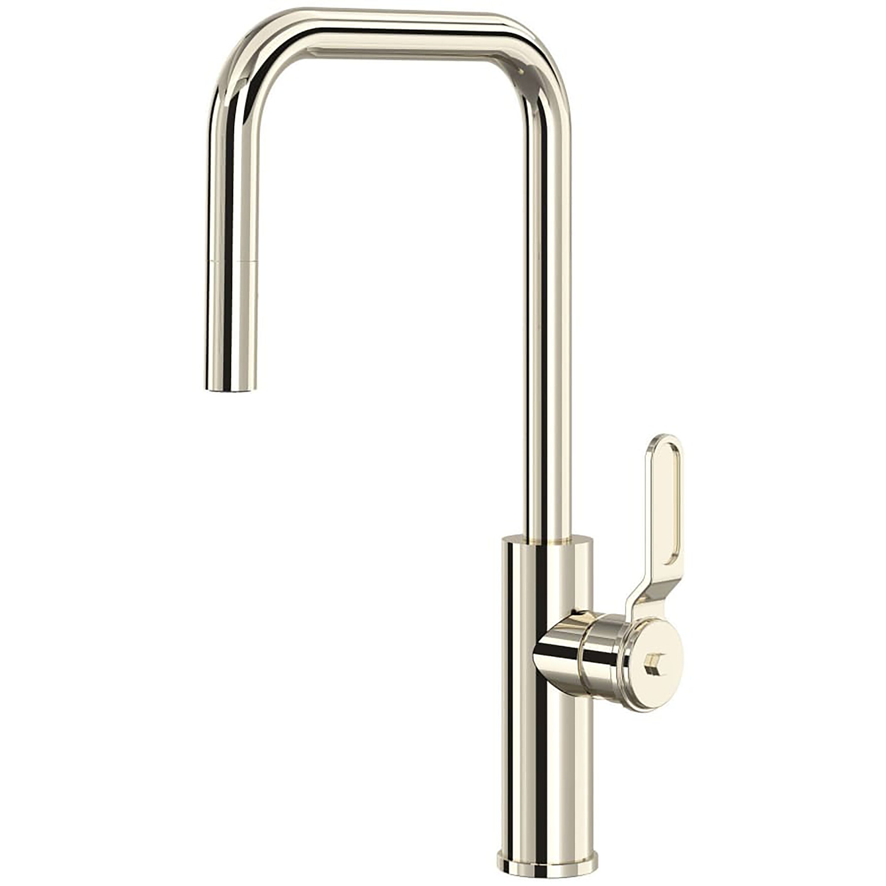 Rohl MY56D1LMPN Polished Nickel Single Handle Deck-mount Kitchen Faucet with Sprayer