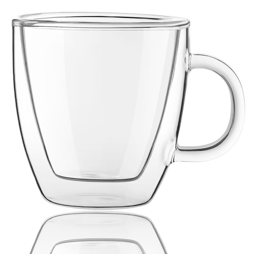 JoyJolt 5.4-fl oz Glass Borosilicate Glass Cappuccino Cup Set of: 4 in the  Drinkware department at