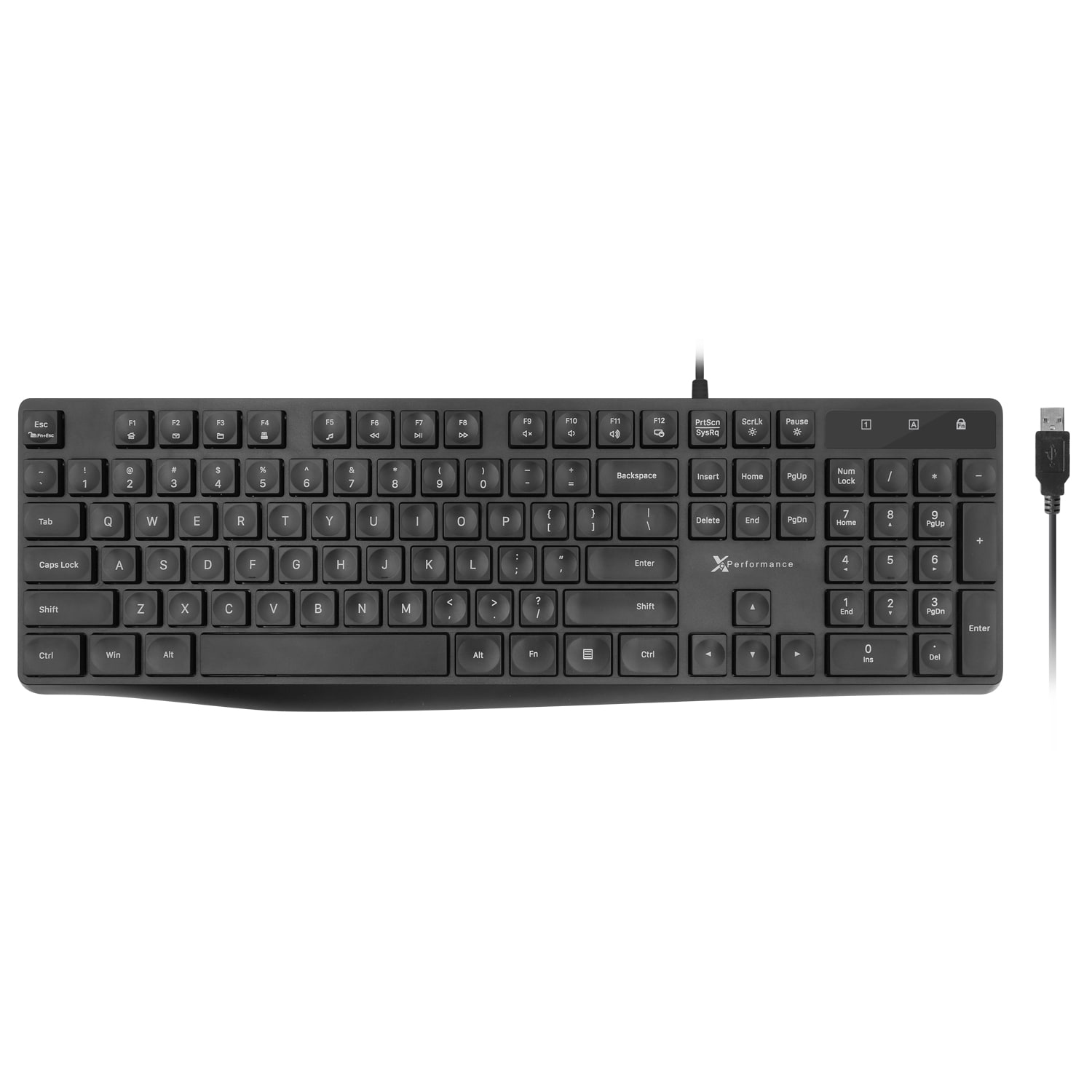 Macally X9JJKEY X9 Performance USB Wired 104 Key Full Size Keyboard with comfortable and efficient typing experience 5FT Cable for PC Chrome