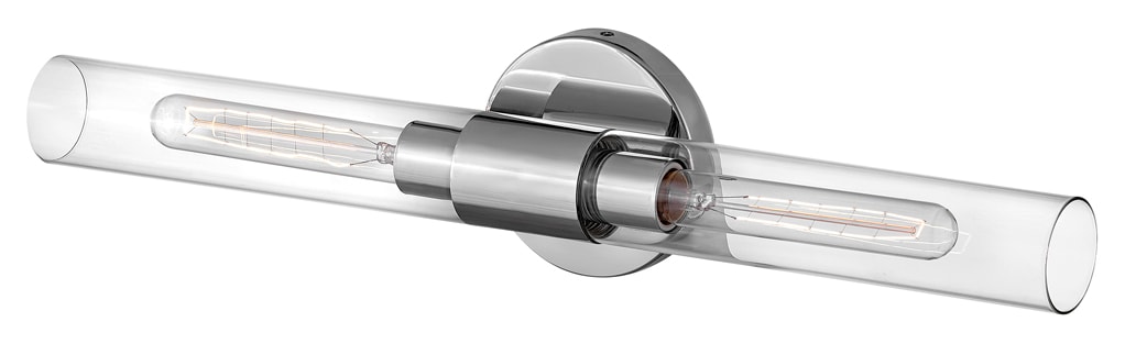 Shea 24" Chrome Vanity Light with Clear Glass Shades