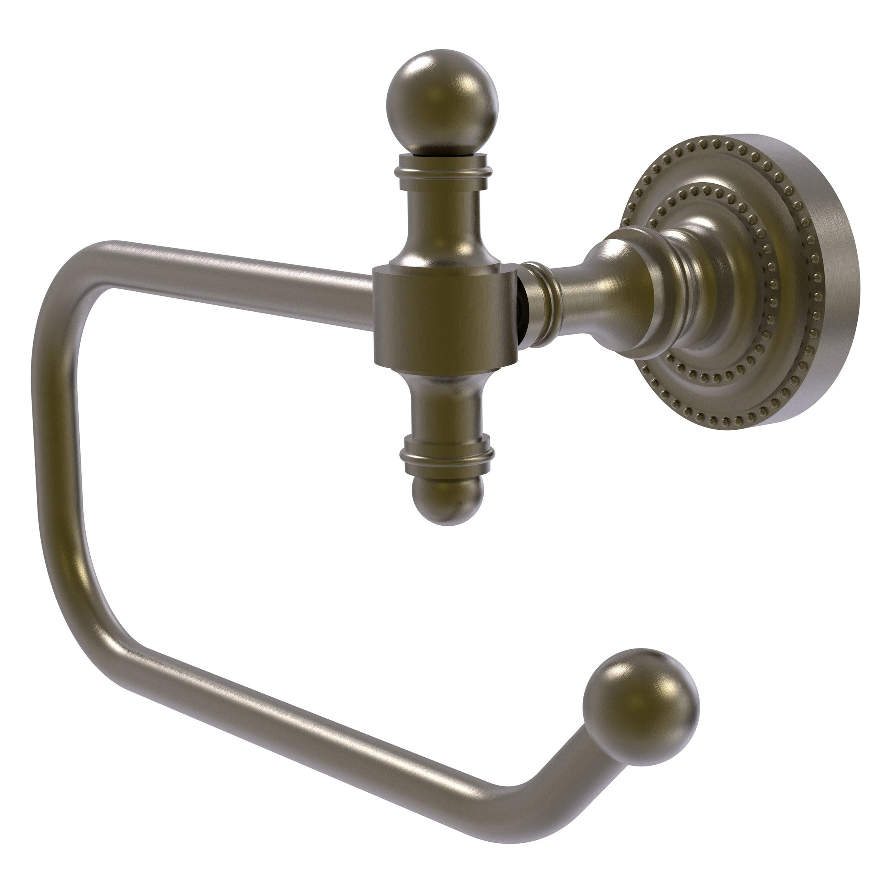 Allied Brass RD-24E-ABR Retro Dot Antique Brass Wall mount Single post Toilet Paper Holder 1 -Rolls