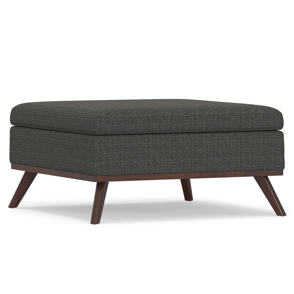 Owen Mid Century Ebony Square Storage Ottoman