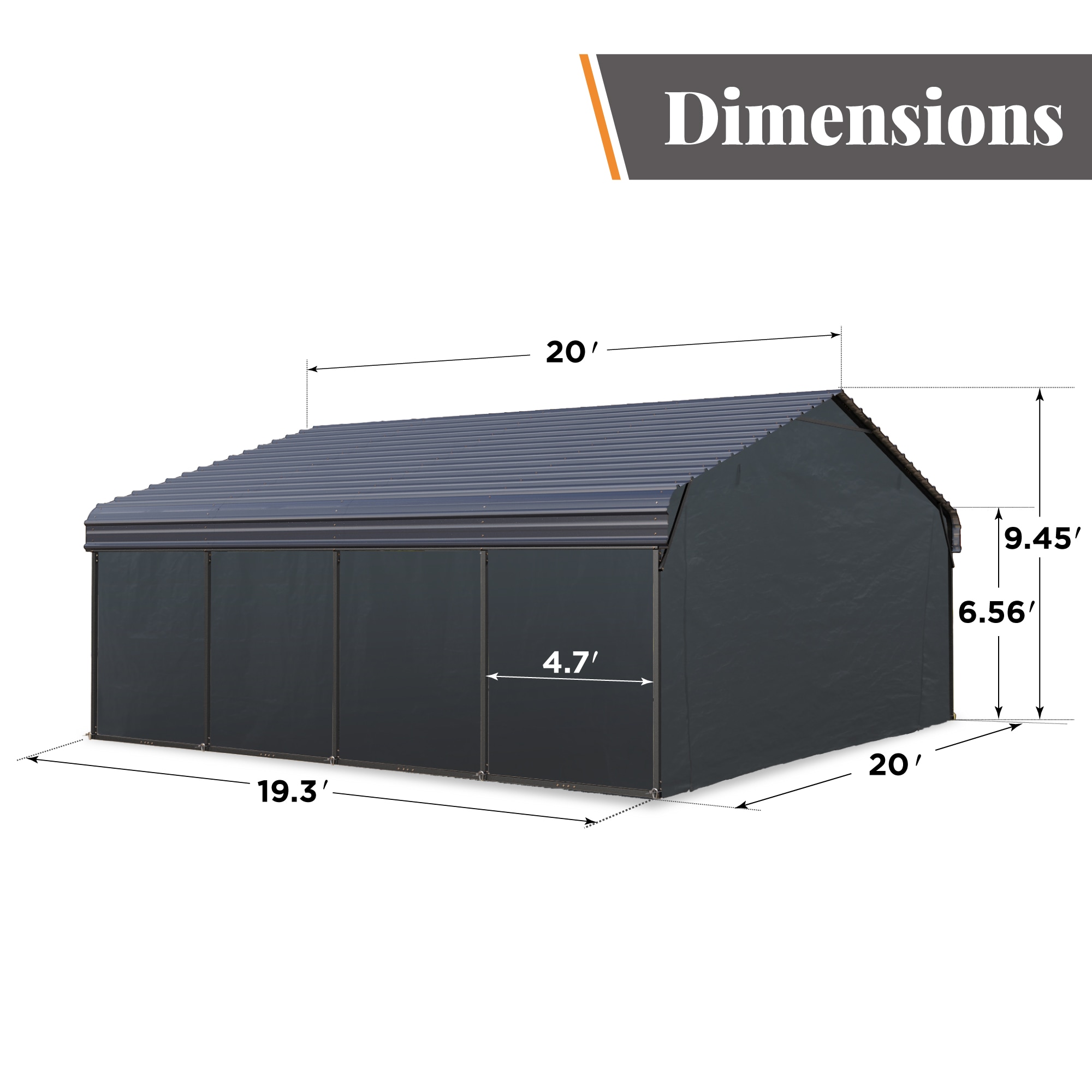 Sunshine Valley GA222-2020-SW Carport-Covers - View #4