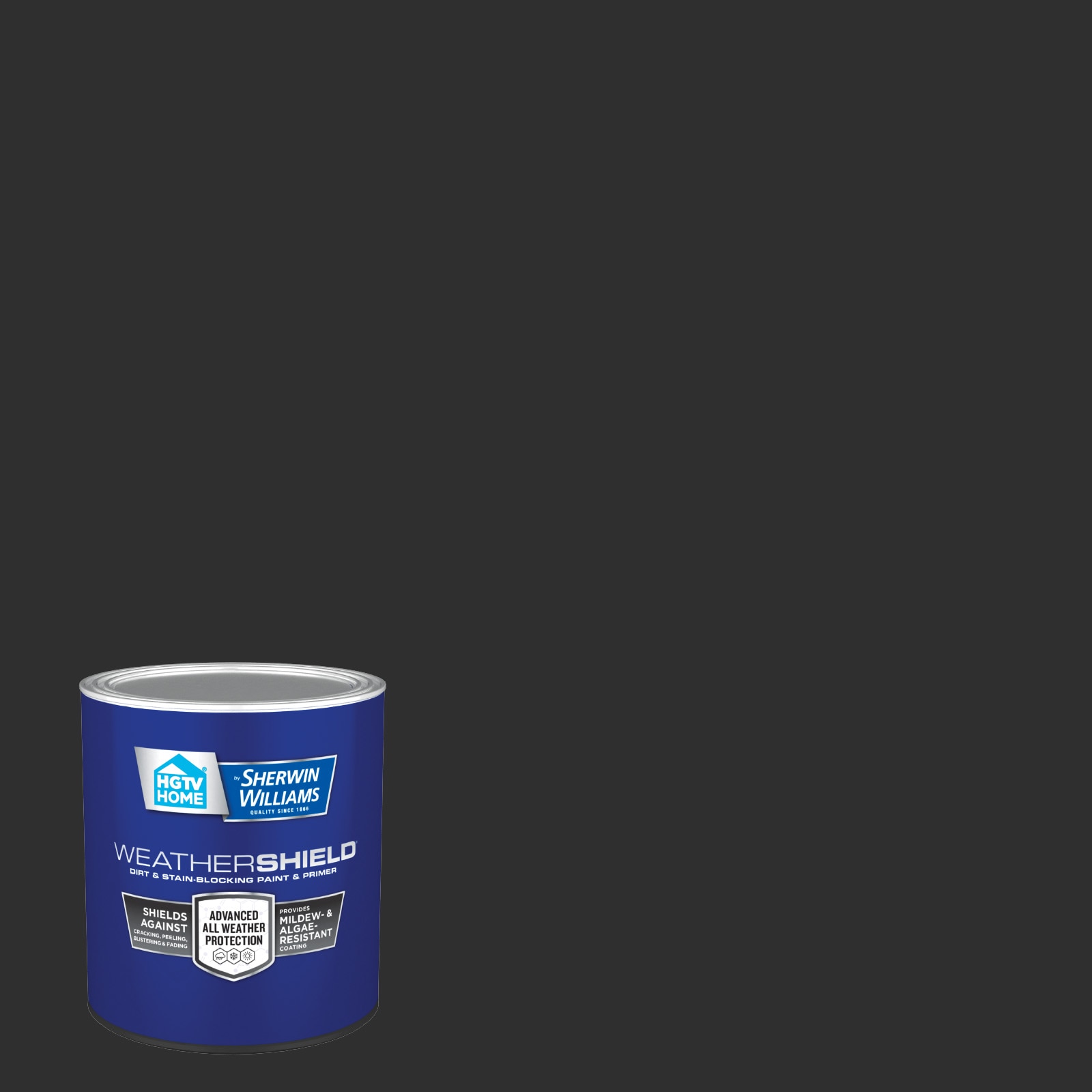 HGTV HOME by Sherwin-Williams HGSW1441-637567 Weathershield Semi-gloss Tricorn Black HGSW1441 Latex Exterior Paint + Primer ( 1-quart )