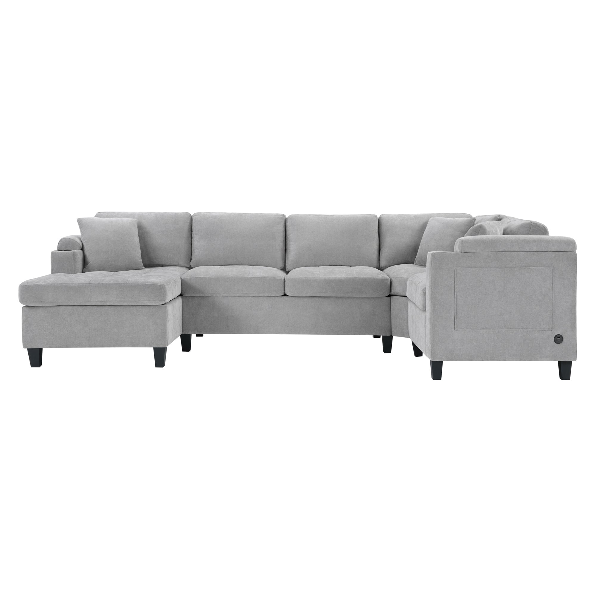 Boyel Living - Modern U-shaped Sectional Sofa 115.7 inch Corner Sectional Living Room Couch Overs...