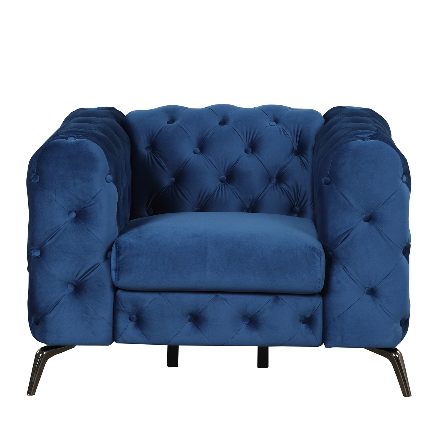 Bybafun Modern 3Piece Velvet Blue Living Room Set YA3700295 at
