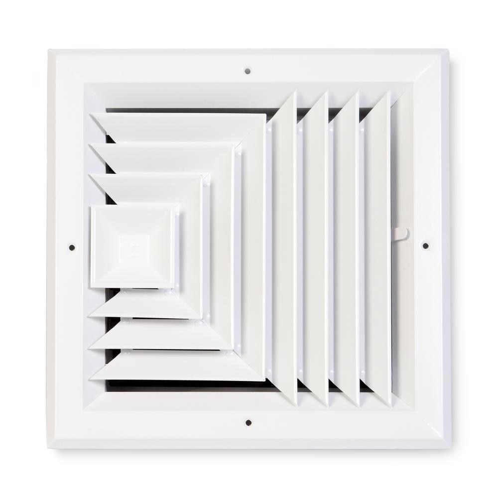 Accord Ventilation 4830606WH 6-Inches x 6-Inches 3-way Aluminum Ceiling Diffuser in White