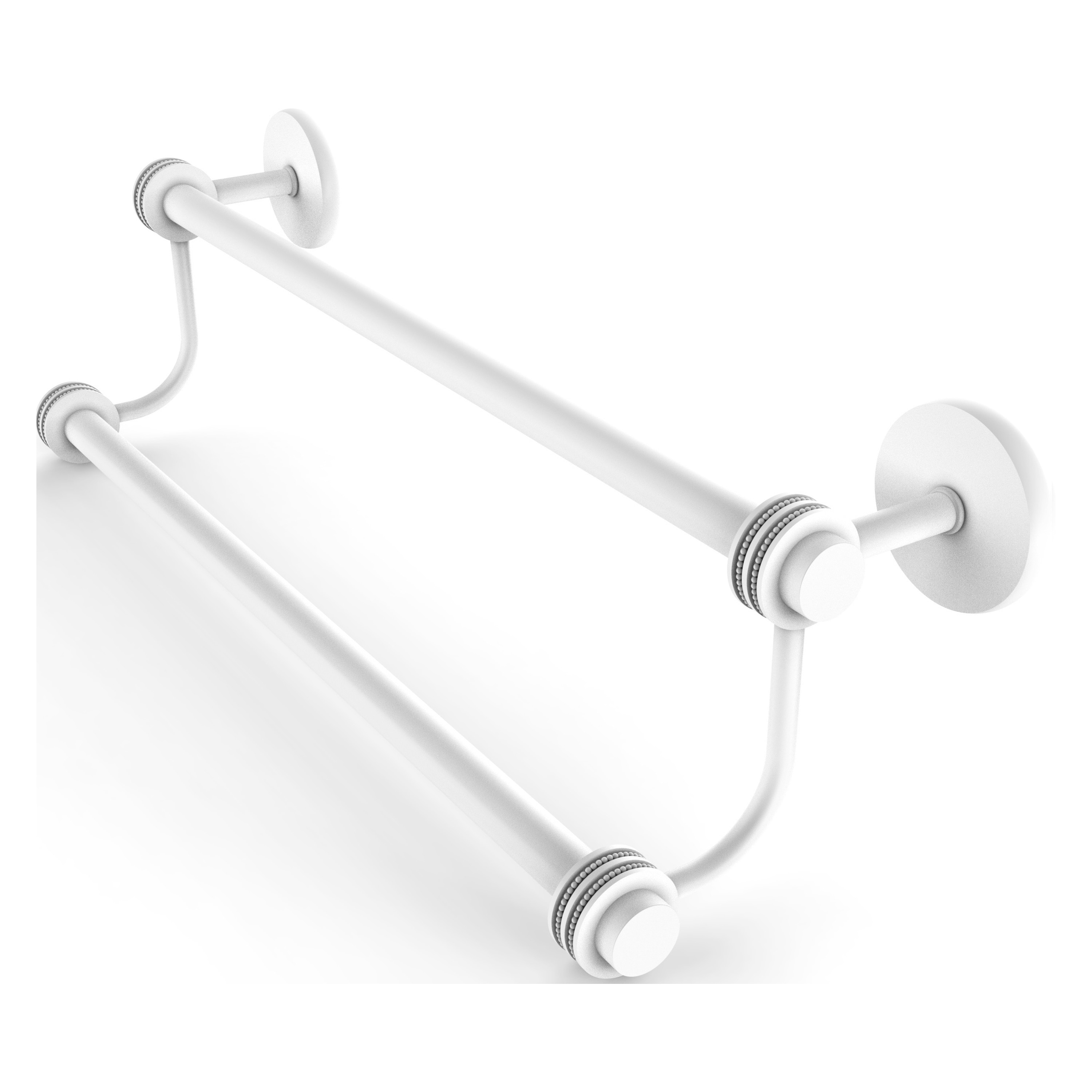 Allied Brass 7272D/36-WHM Satellite Orbit Two 36-in double Matte White Wall mount Double Towel Bar